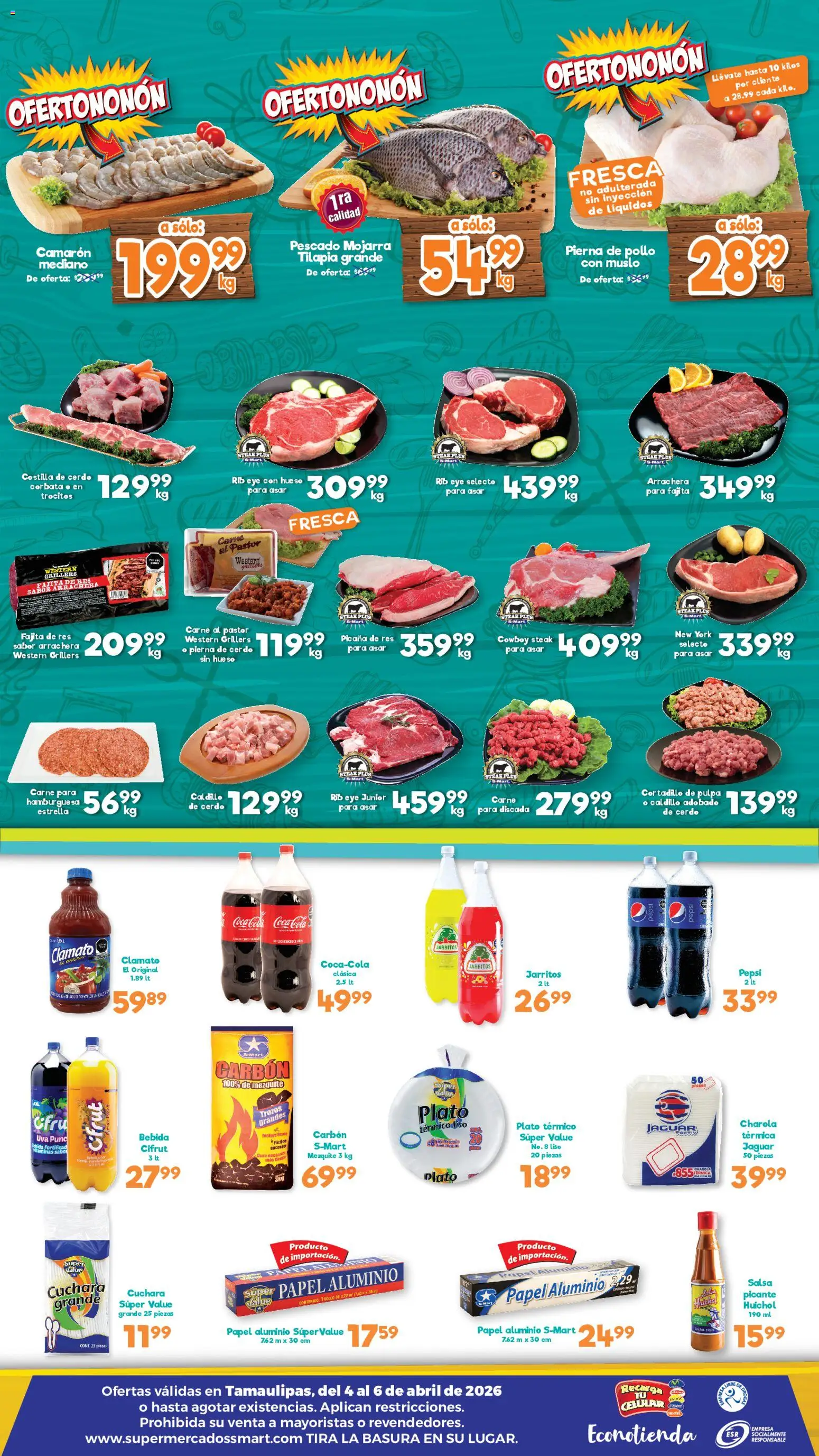 Nuevas ofertas de S-Mart válidas en toda la República Mexicana desde el 04.04.2026. ¡Encuentra las mejores ofertas en S-Mart folleto Ofertas de feria Nuevo Laredo ! | Página: 2 | Productos: Cerdo, Uva, Res, Vitaminas
