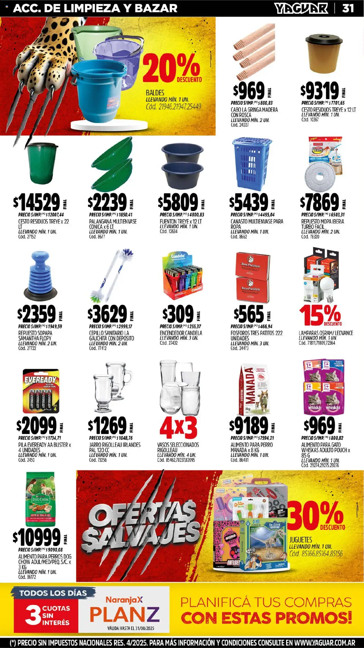 Yaguar - Chaco │ válido desde el 04.08.2025 | Página: 31 | Productos: Encendedor, Cepillo, Ropa, Vasos