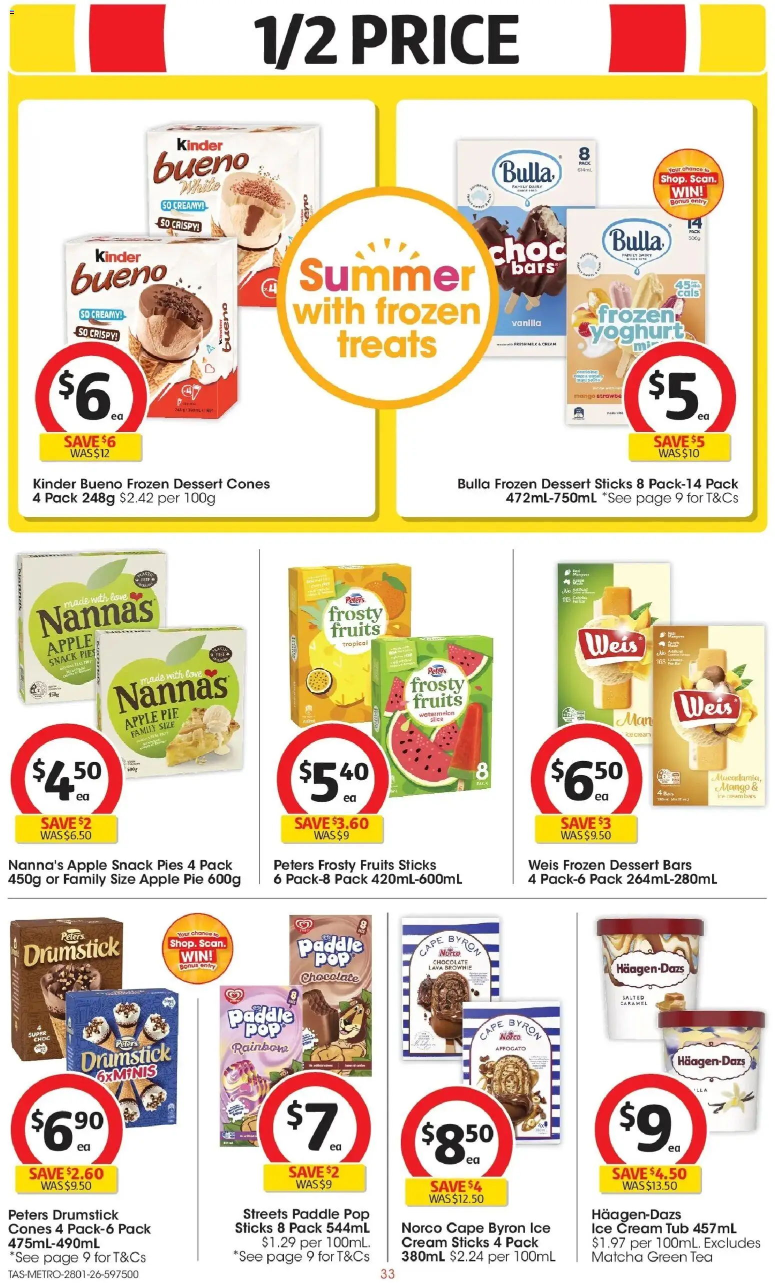 Coles catalogue - valid from 28.01.2026 | Page: 33 | Products: Milk, Ice cream, Mango, Pies