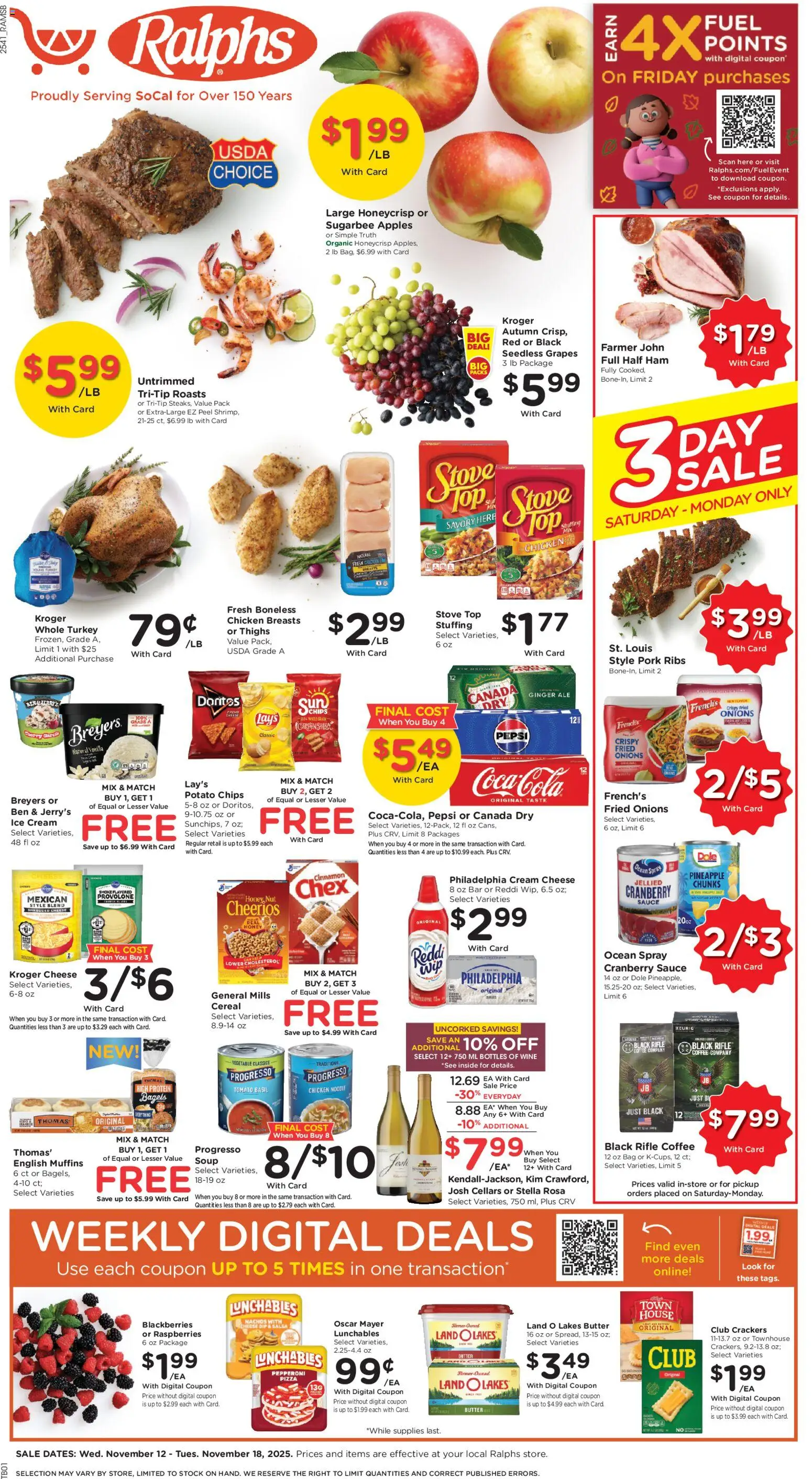 Ralphs Black Friday - valid from 12.11.2025 | Page: 1 | Products: Pizza, Apples, Sauce, Stove