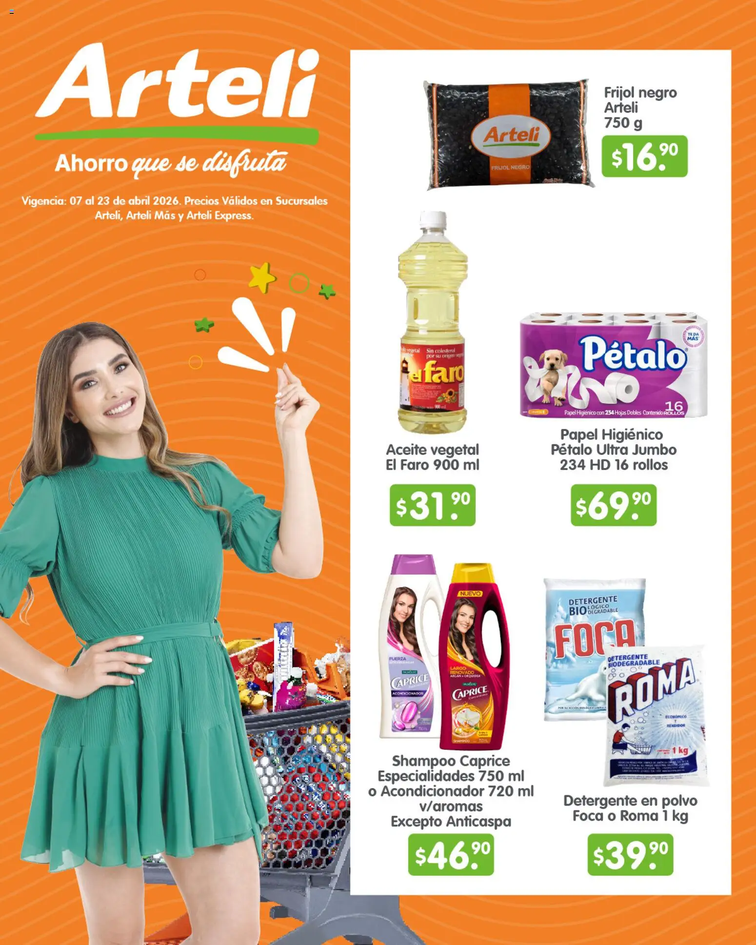 Nuevas ofertas de Arteli válidas en toda la República Mexicana desde el 07.04.2026. ¡Encuentra las mejores ofertas en Arteli folleto Quincenal! | Página: 1 | Productos: Aceite, Papel higiénico, Polvo, Acondicionador