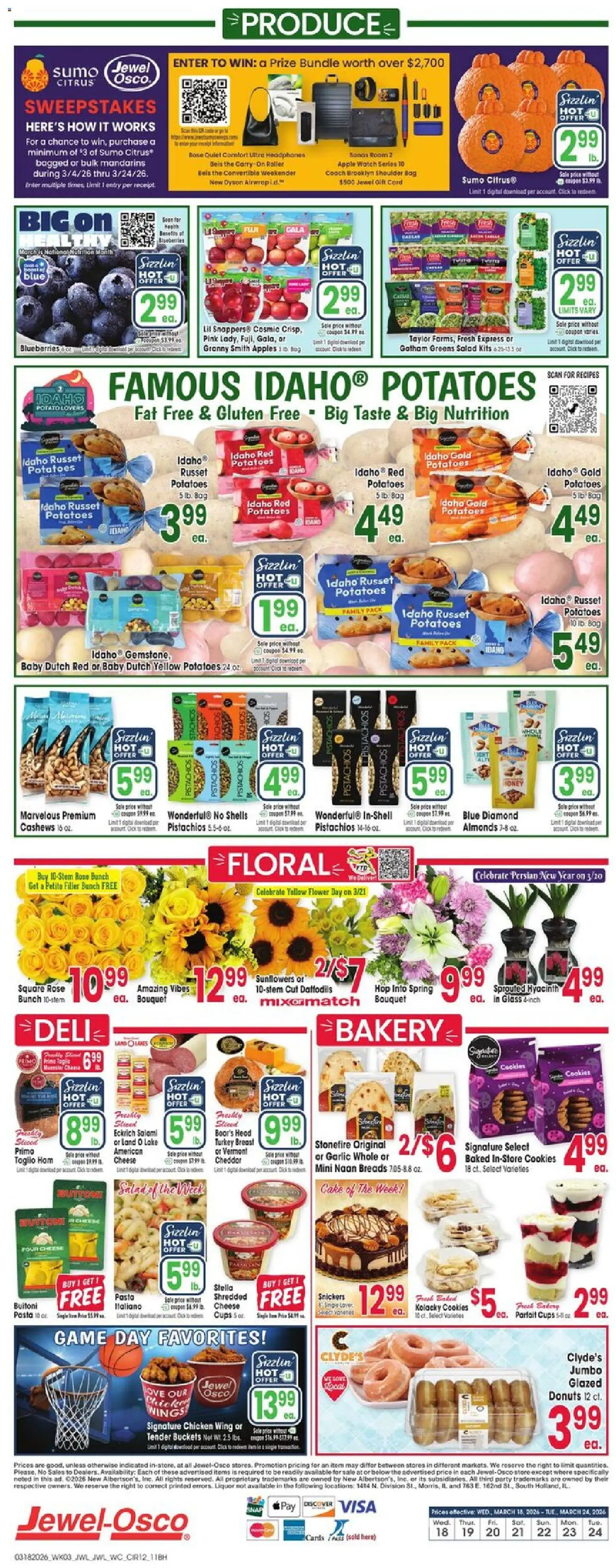 Jewel Osco Weekly Ad - IN - valid from 18.03.2026 | Page: 12 | Products: Mandarins, Ham, Apples, Salad
