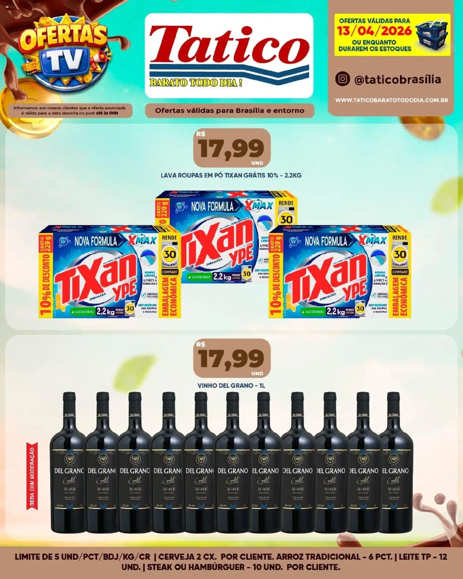 Tatico Folheto - válido de 14.04.2026 | Página: 21 | Produtos: Pó, Vinho, Cerveja, Hambúrguer