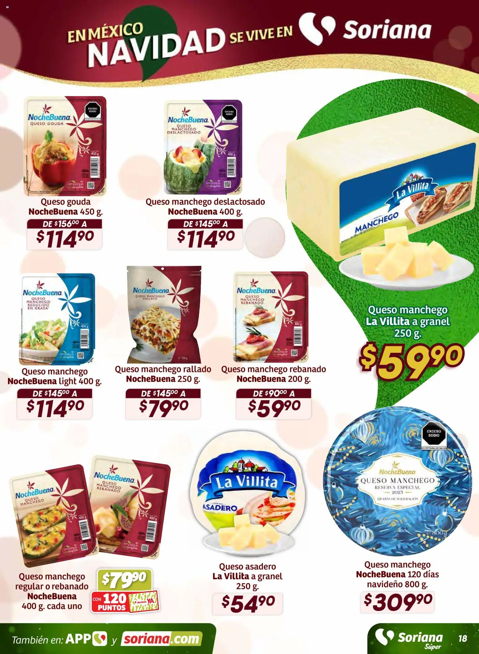 Nuevas ofertas de Soriana válidas en toda la República Mexicana desde el 11.12.2025. ¡Encuentra las mejores ofertas en Soriana - Preciazazaso Súper: Frontera Chih, Coah, Tamaulipas! | Página: 18 | Productos: Queso