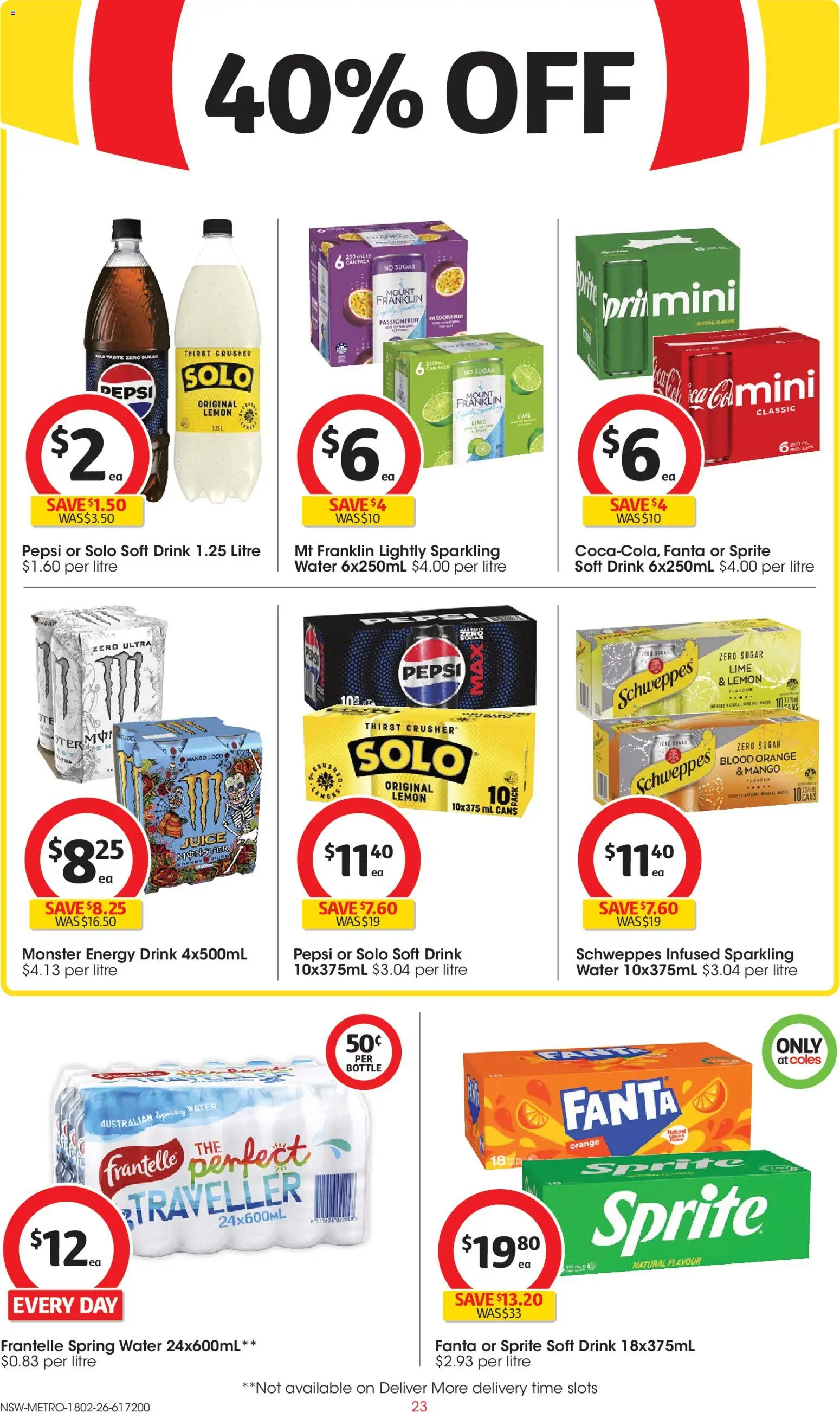 Coles catalogue - valid from 18.02.2026 | Page: 23 | Products: Juice, Pepsi, Passionfruit, Sugar
