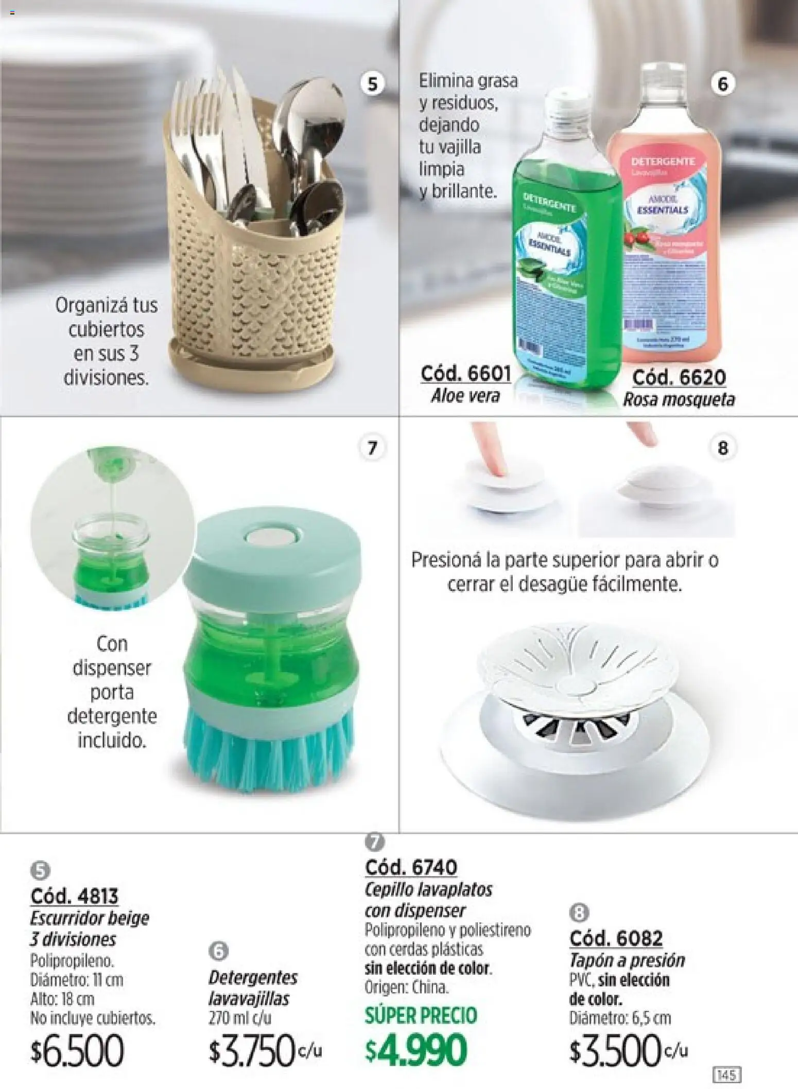 Amodil - Campaña 8 │ válido desde el 08.04.2026 | Página: 145 | Productos: Lavavajillas, Cepillo, Detergente, Escurridor