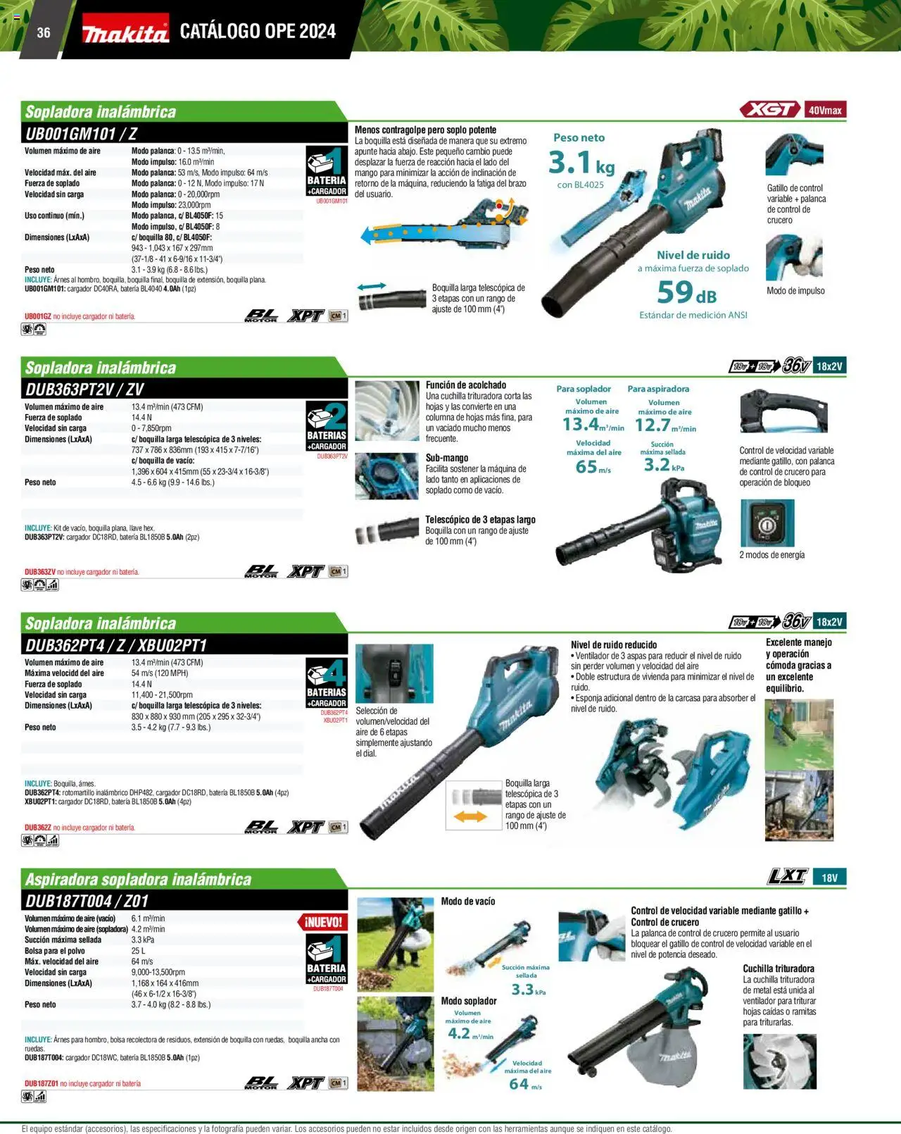 Nuevas ofertas de Makita válidas en toda la República Mexicana desde el 07.10.2024. ¡Encuentra las mejores ofertas en Makita catálogo Ope! | Página: 36 | Productos: Bolsa, Trituradora, Rotomartillo, Aspiradora