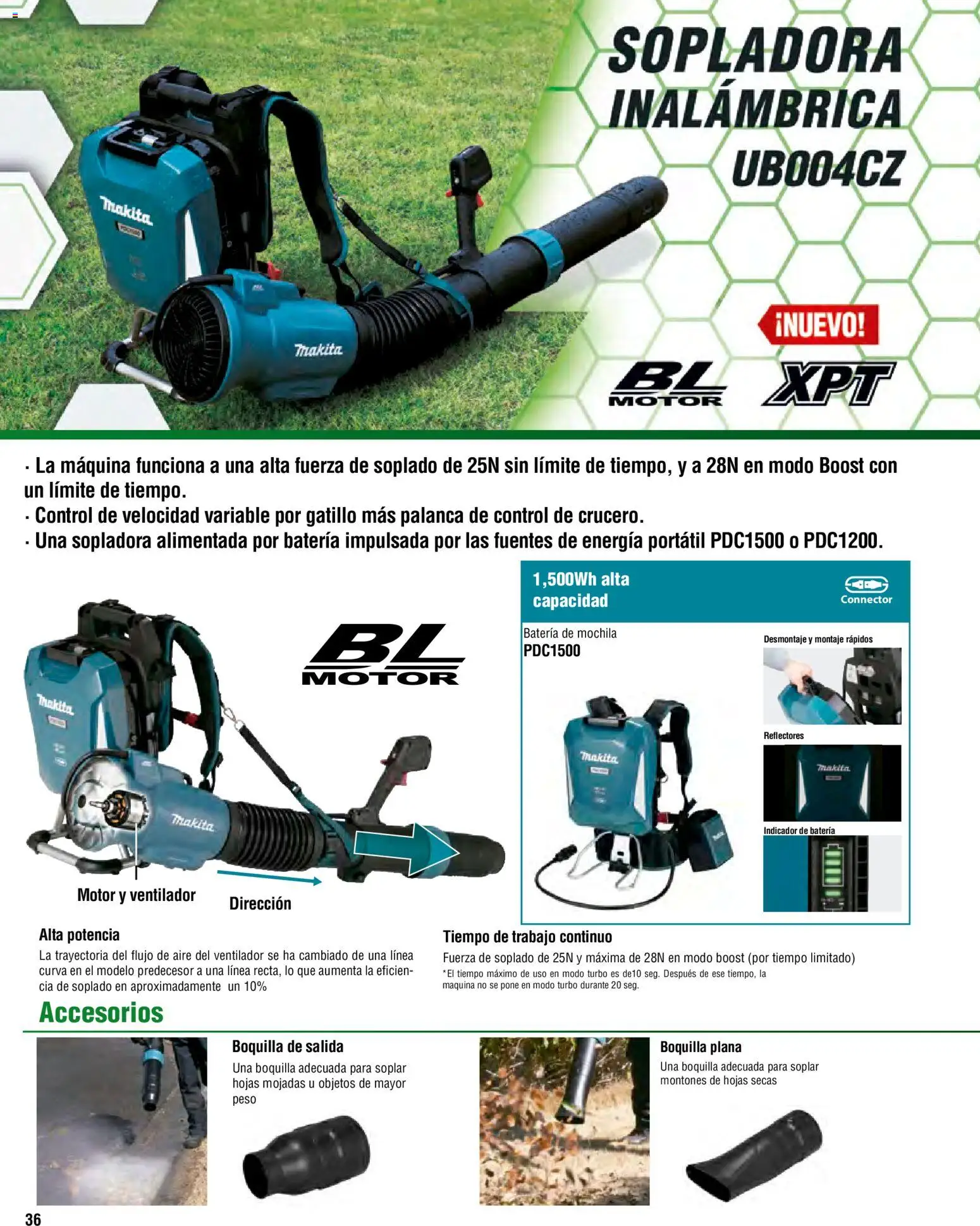 Nuevas ofertas de Makita válidas en toda la República Mexicana desde el 07.10.2024. ¡Encuentra las mejores ofertas en Makita catálogo Ope! | Página: 36 | Productos: Bolsa, Cargador, Rotomartillo, Acolchado