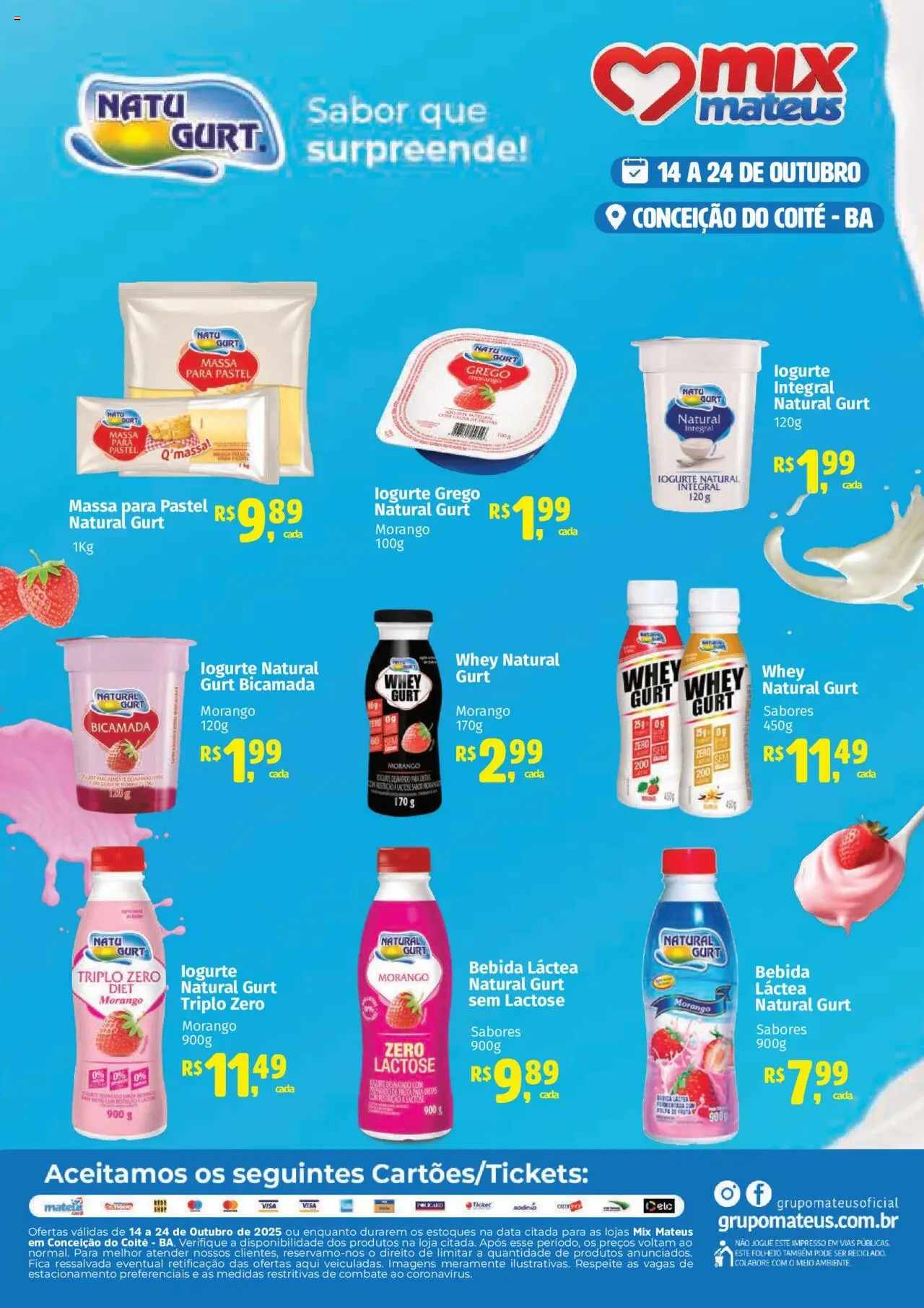 Mateus Folheto - válido de 14.10.2025 | Página: 1 | Produtos: Iogurte, Massa, Bebida