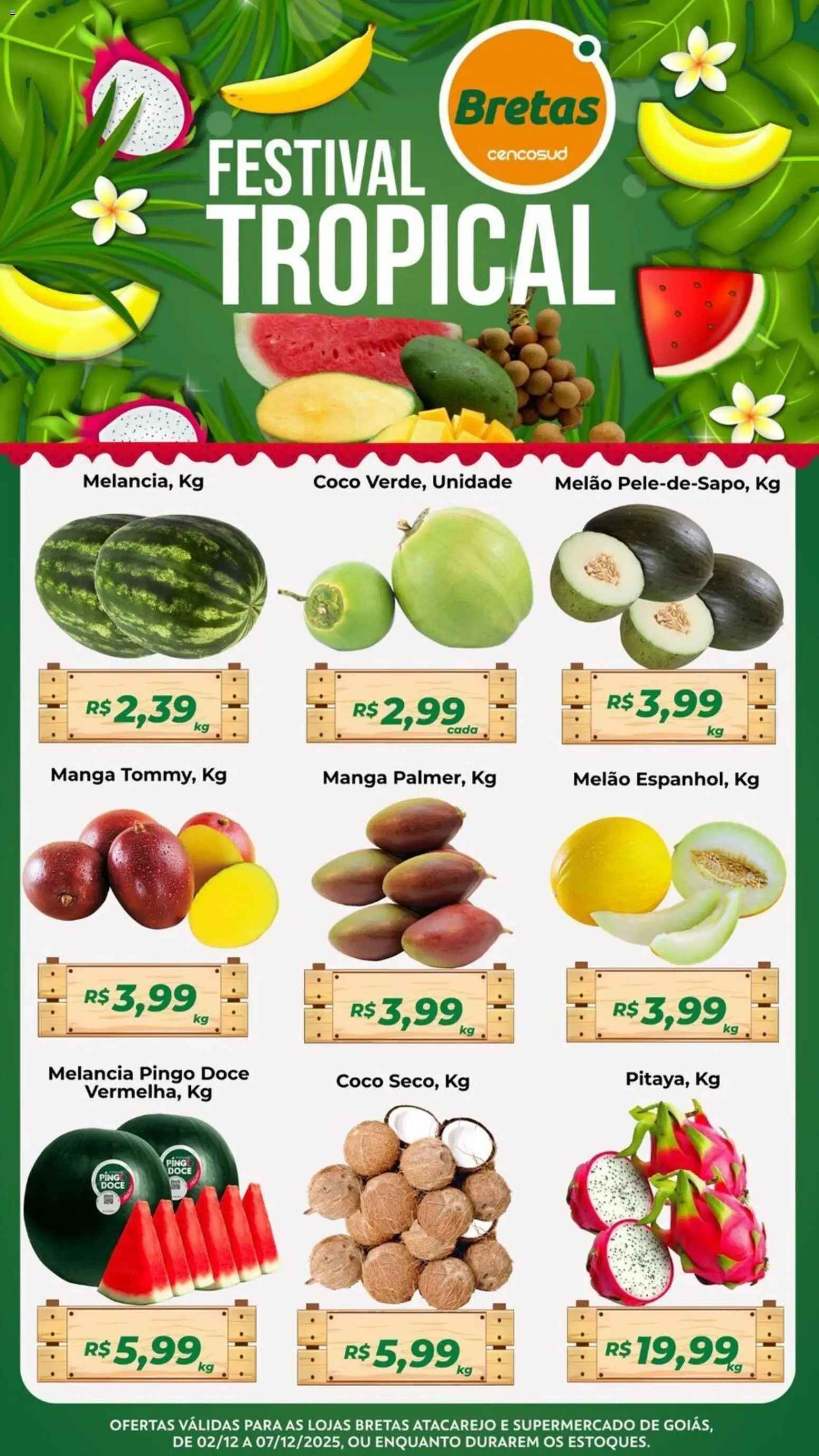 Bretas Folheto - válido de 02.12.2025 | Página: 1 | Produtos: Coco, Melancia, Melão
