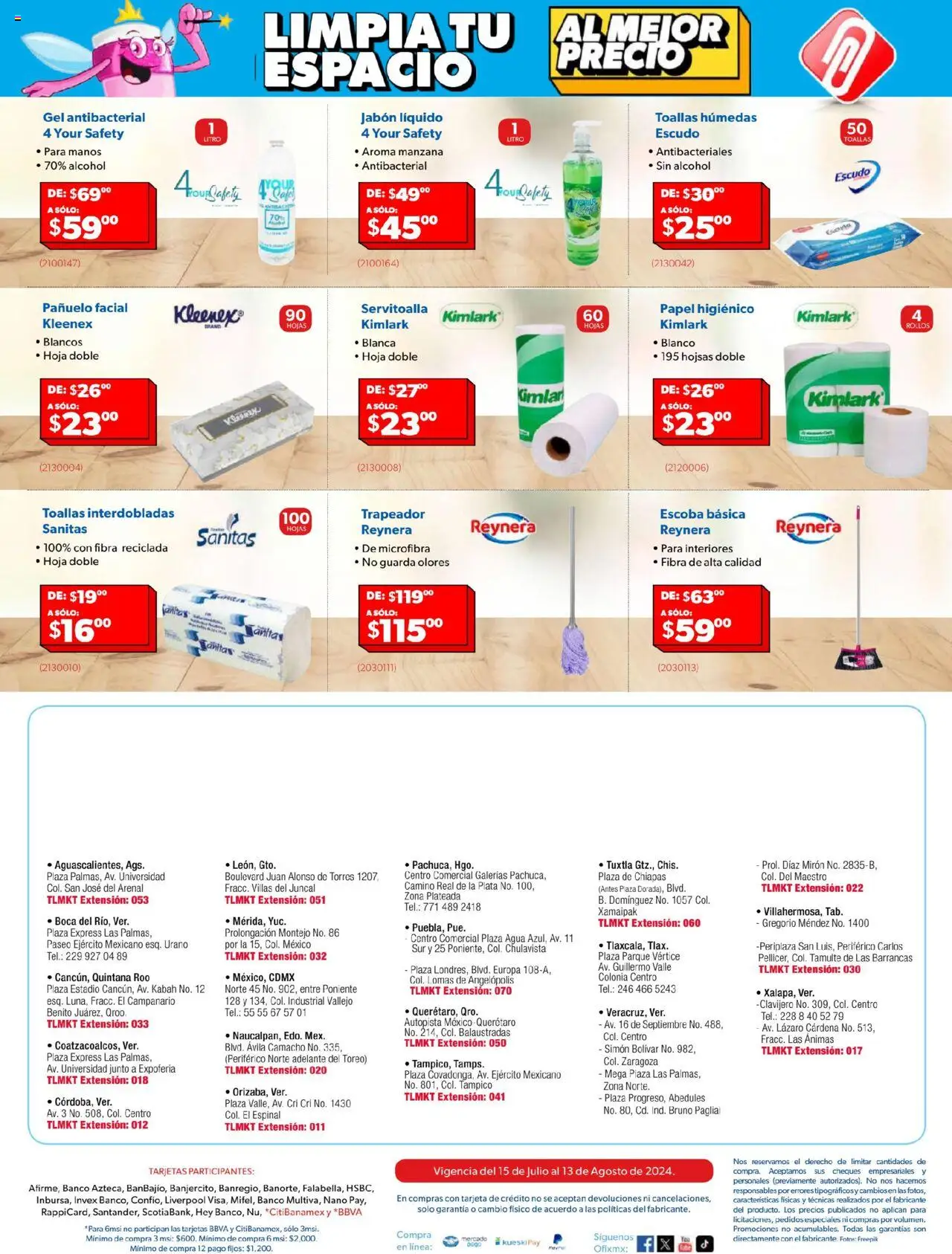 Nuevas ofertas de Ofix válidas en toda la República Mexicana desde el 15.07.2025. ¡Encuentra las mejores ofertas en Ofix catálogo! | Página: 16 | Productos: Escoba, Trapeador, Banco, Toallas