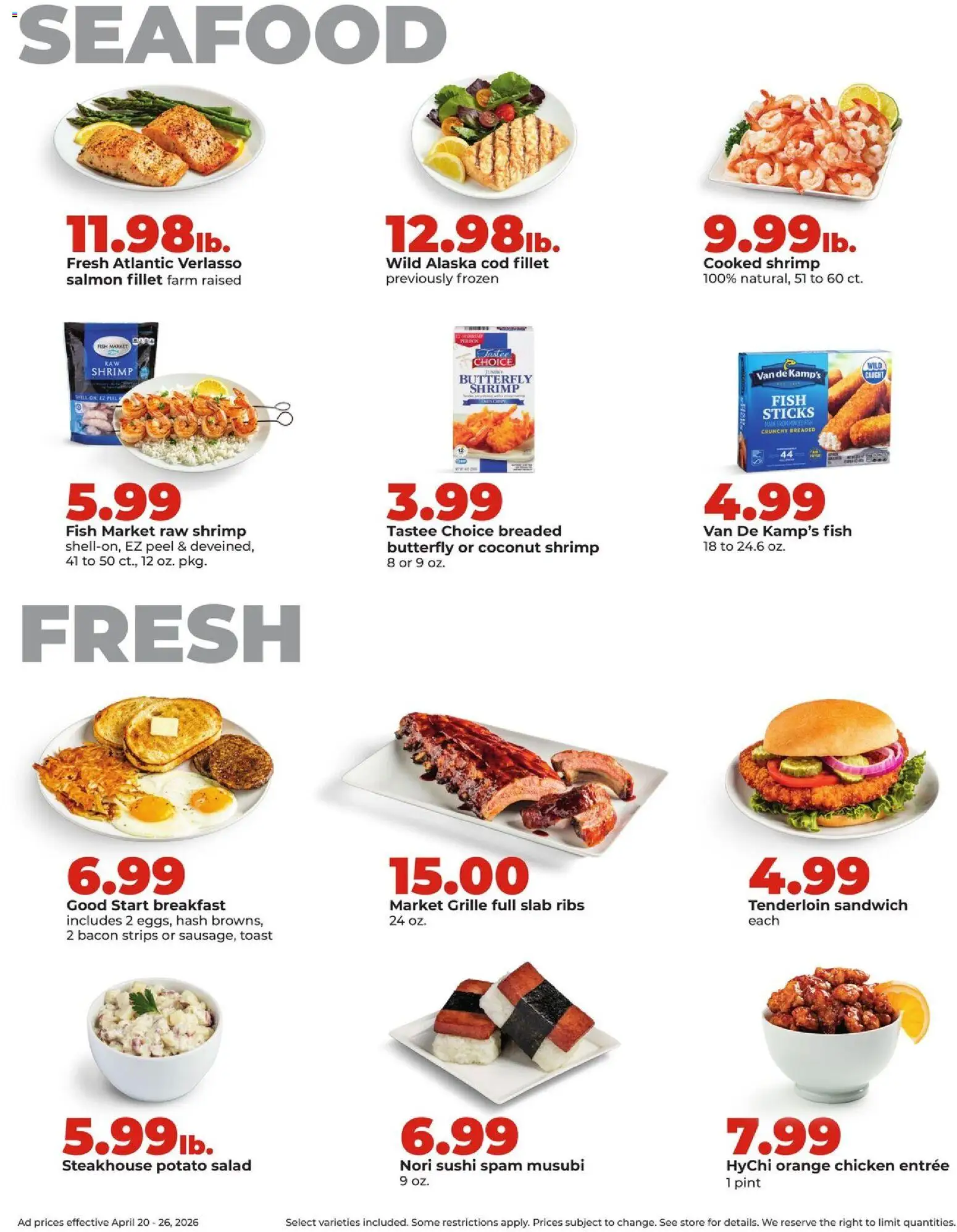 HyVee Weekly Ad - valid from 20.04.2026 | Page: 16 | Products: Fish, Salad, Seafood