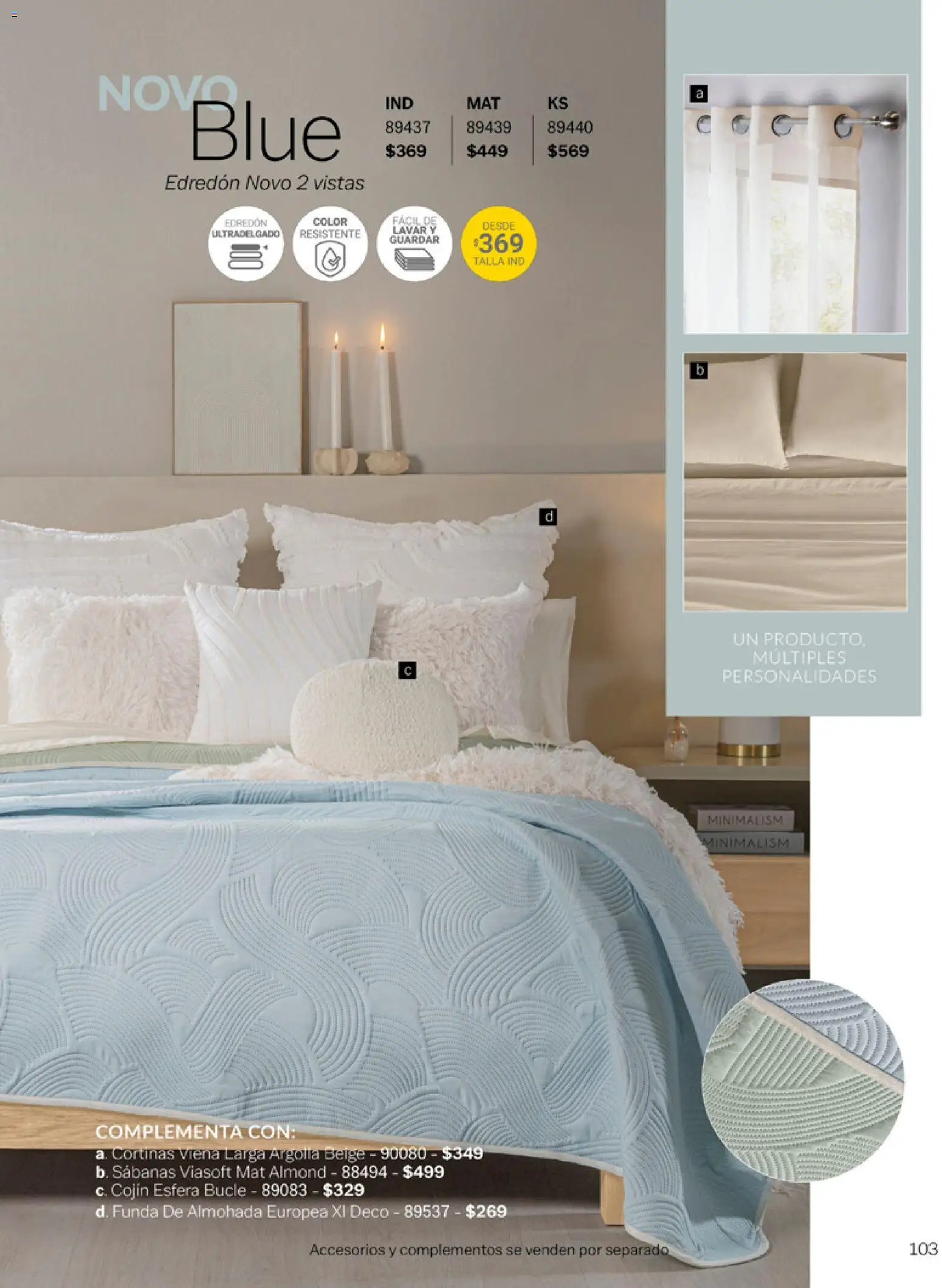 Nuevas ofertas de Vianney válidas en toda la República Mexicana desde el 06.03.2026. ¡Encuentra las mejores ofertas en Vianney catálogo Tu hogar, nuestra pasión! | Página: 105 | Productos: Funda de almohada, Almohada, Sabanas, Cortinas