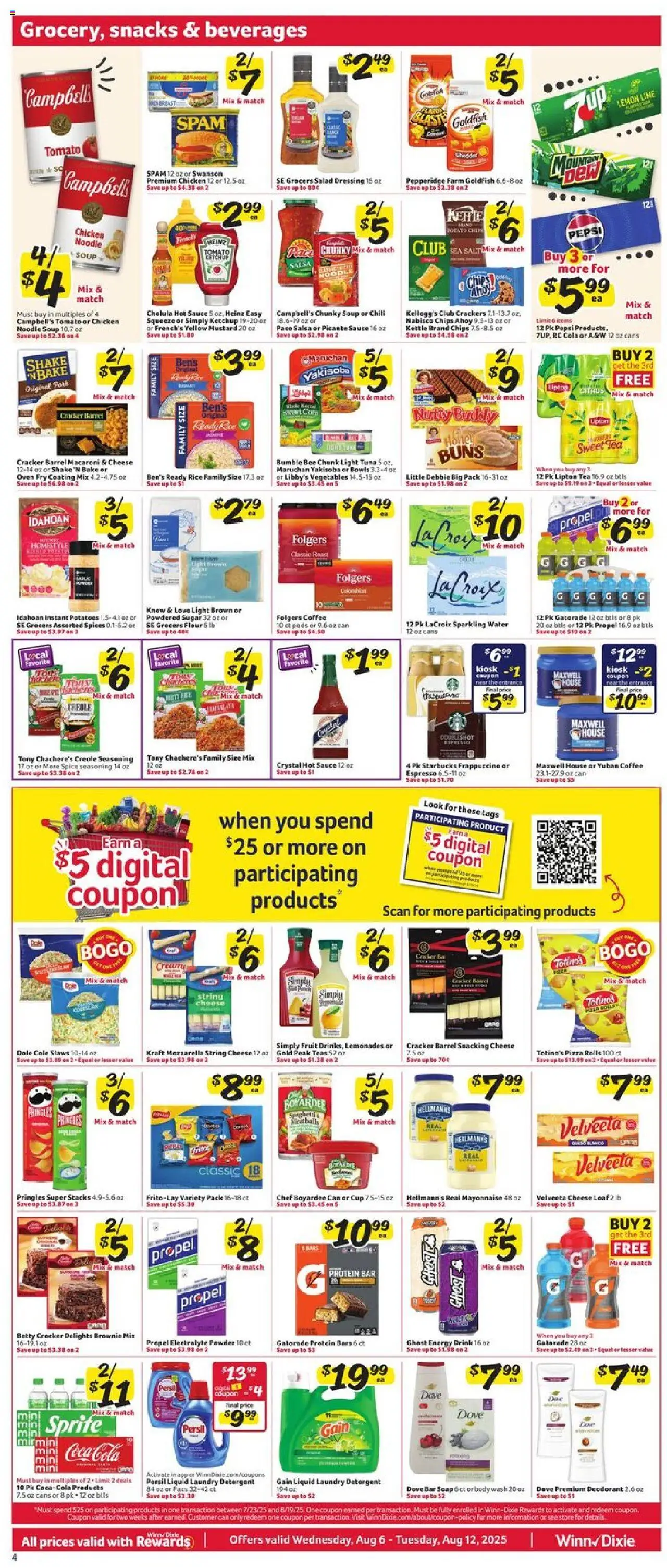 Winn Dixie Weekly Circular - LA - valid from 06.08.2025 | Page: 5 | Products: Cider, Bar Soap, Spices, Lime