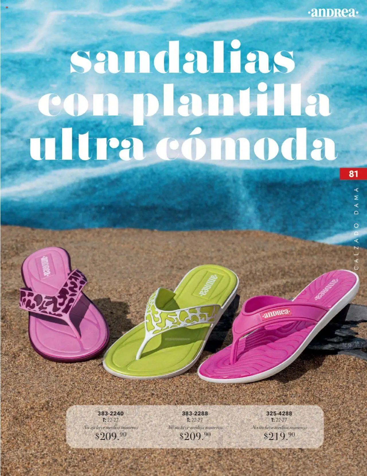 Nuevas ofertas de Andrea válidas en toda la República Mexicana desde el 17.08.2025. ¡Encuentra las mejores ofertas en Andrea - Catálogo Tropical Otoño / Invierno! | Página: 81 | Productos: Sandalias