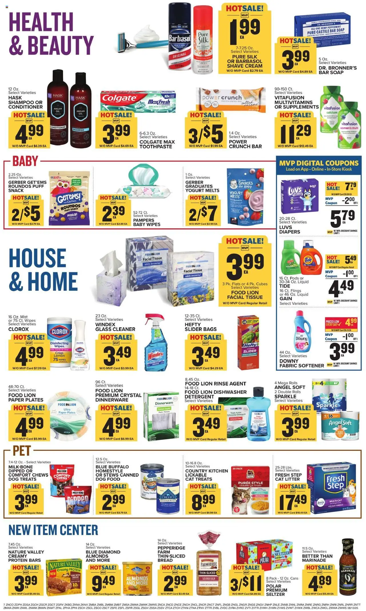 Food Lion Weekly Ad - valid from 13.08.2025 | Page: 13 | Products: Dog Food, Butter, Bread, Pizza