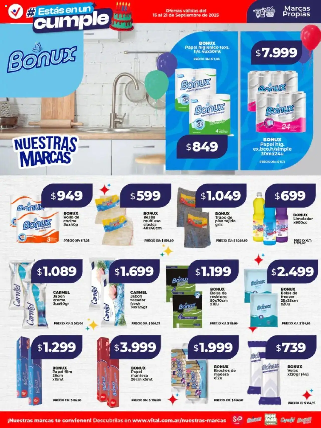 Vital - Especial nuestras marcas │ válido desde el 15.09.2025 | Página: 2 | Productos: Papel higiénico, Cocina, Manteca, Té