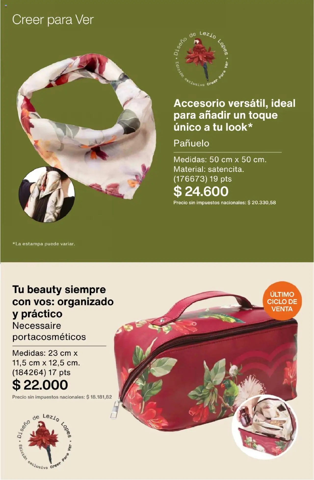 Natura - Catálogo Ciclo 15 │ válido desde el 01.10.2025 | Página: 253 | Productos: Pañuelo, Portacosmeticos