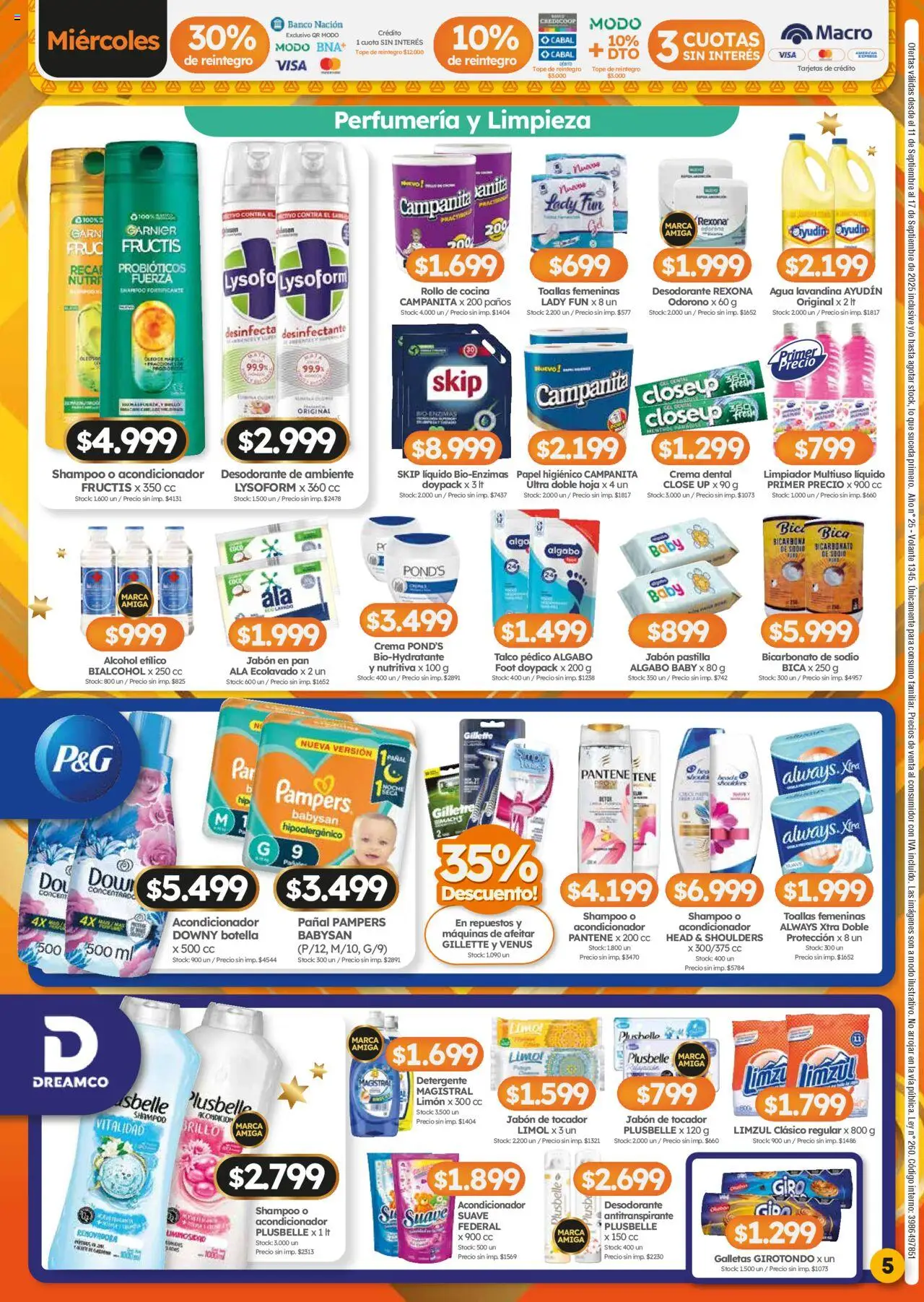 Cordiez - Ofertas │ válido desde el 11.09.2025 | Página: 5 | Productos: Papel higiénico, Lavandina, Antitranspirante, Huevo