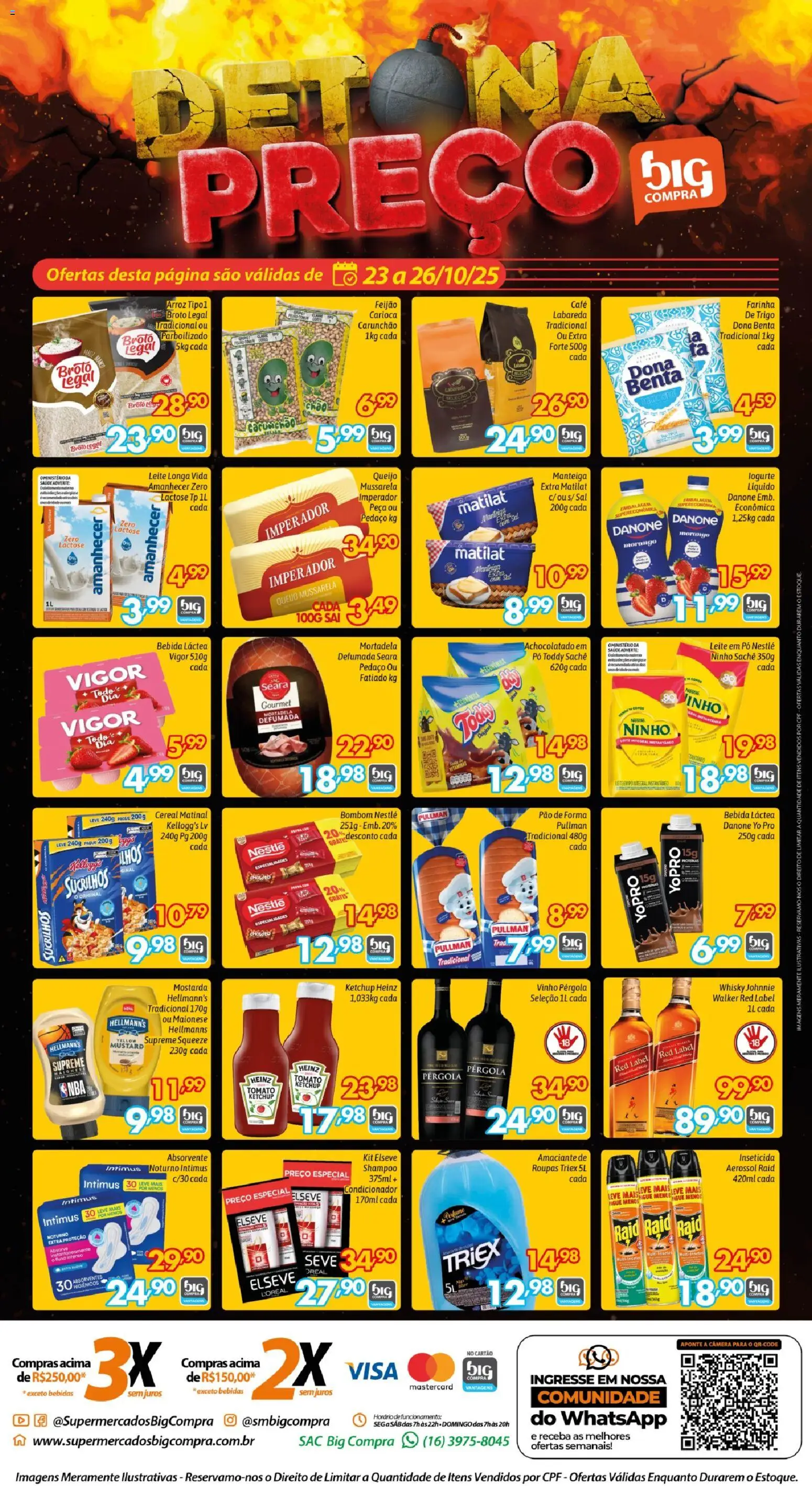 Big Compra Folheto - válido de 23.10.2025 | Página: 4 | Produtos: Arroz, Roupas, Sucrilhos, Leite em pó