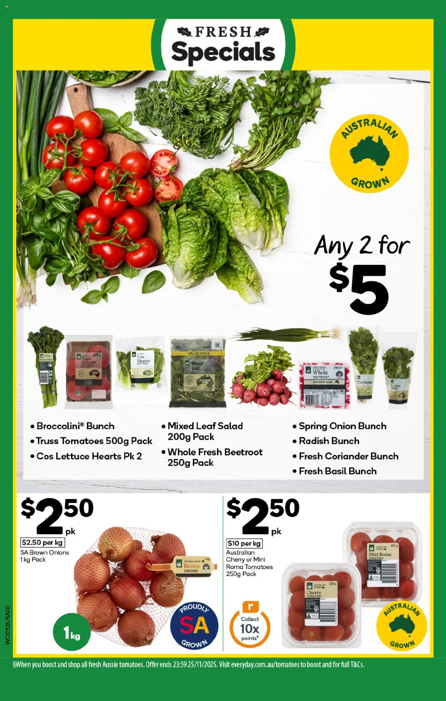 Woolworths catalogue - valid from 12.11.2025 | Page: 20 | Products: Tomatoes, Salad, Onions, Beetroot