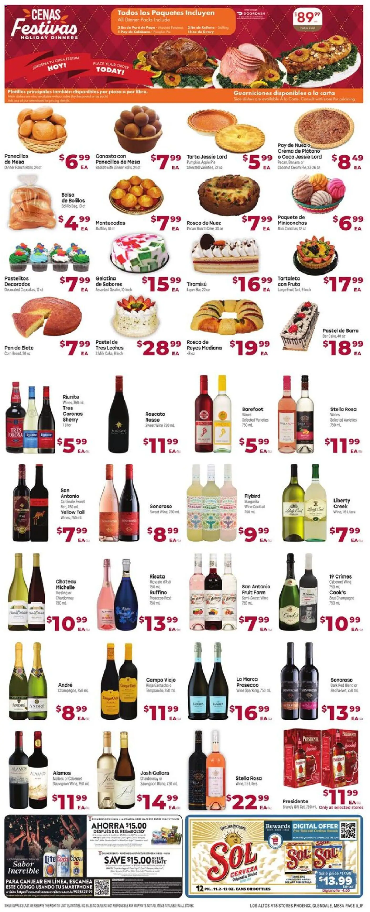 Cardenas Weekly Ad - AZ - valid from 17.12.2025 | Page: 5 | Products: Basket, Wine, Cream, Smartphone