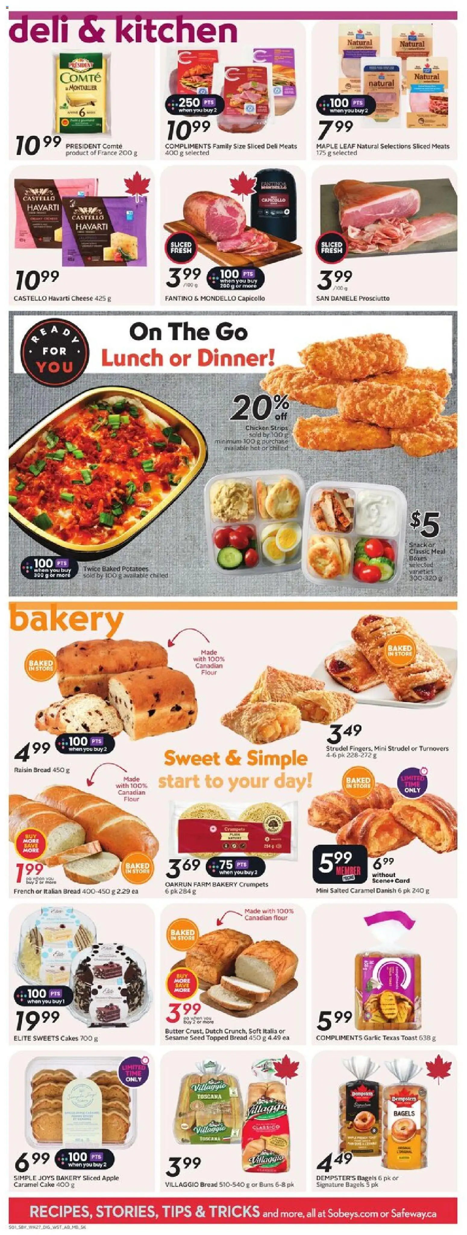 Sobeys flyer valid from 30.10.2025 | Page: 9 | Products: Bakery, Butter, Cheese, Bread