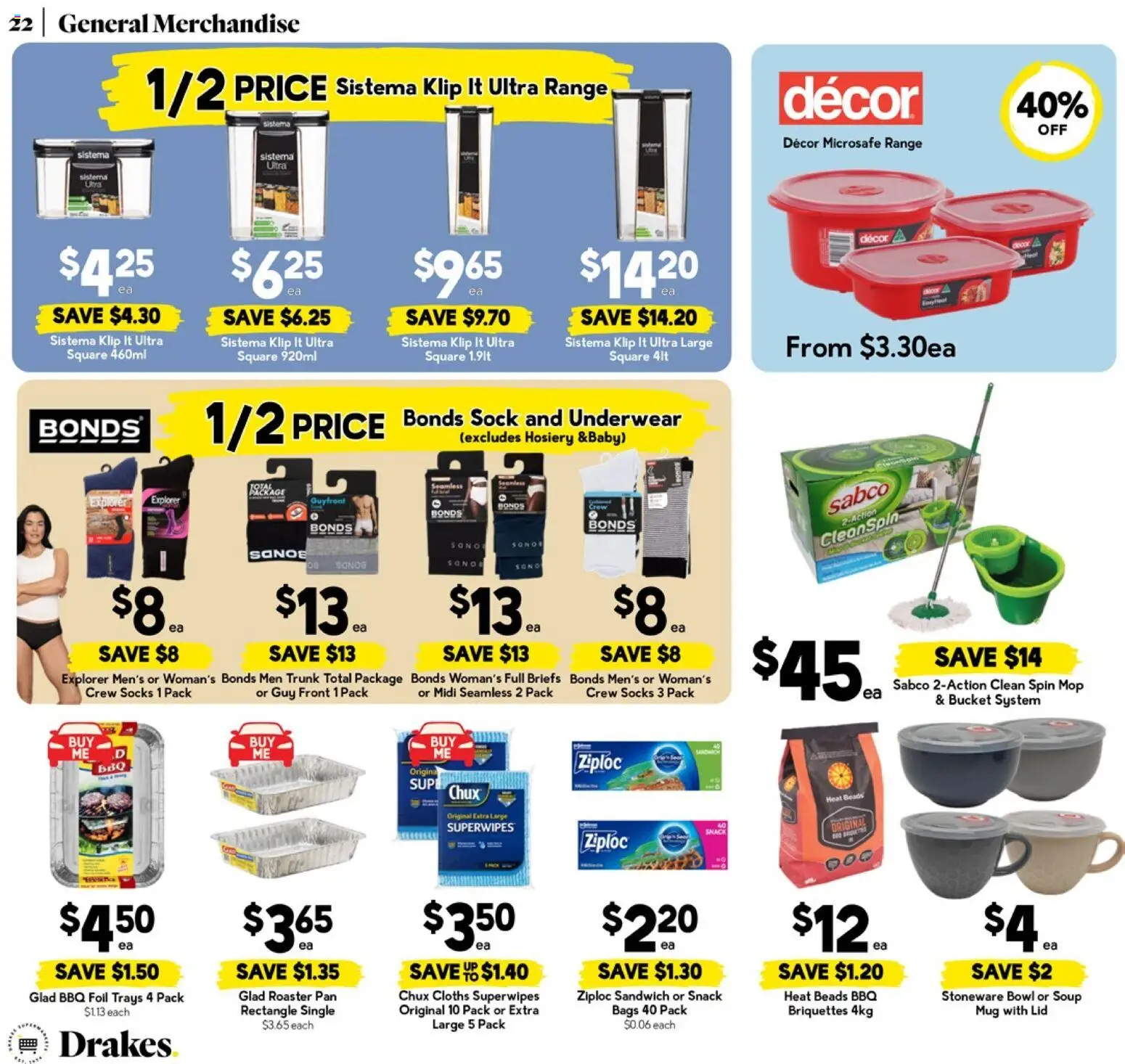 Drakes catalogue - valid from 15.04.2026 | Page: 22 | Products: Bucket, Underwear, Socks, Soup