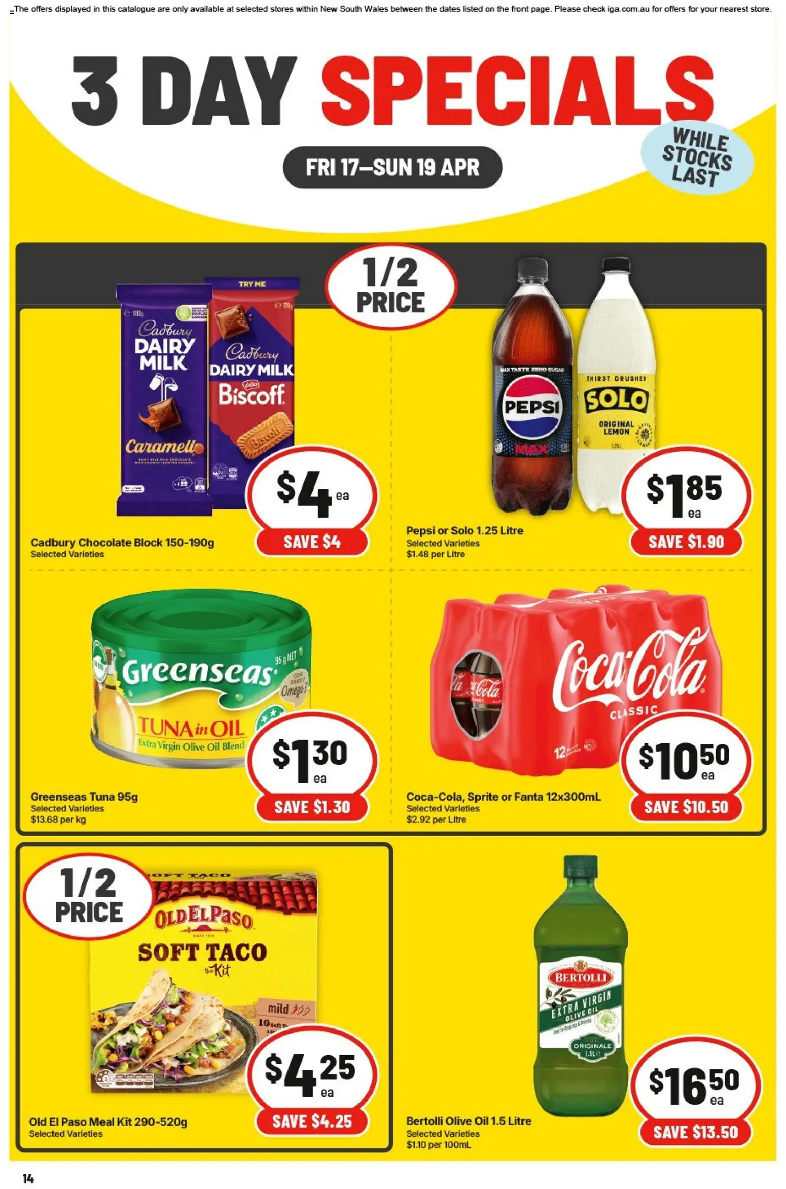 IGA catalogue - valid from 17.04.2026 | Page: 2 | Products: Oil, Pepsi, Sugar, Tuna