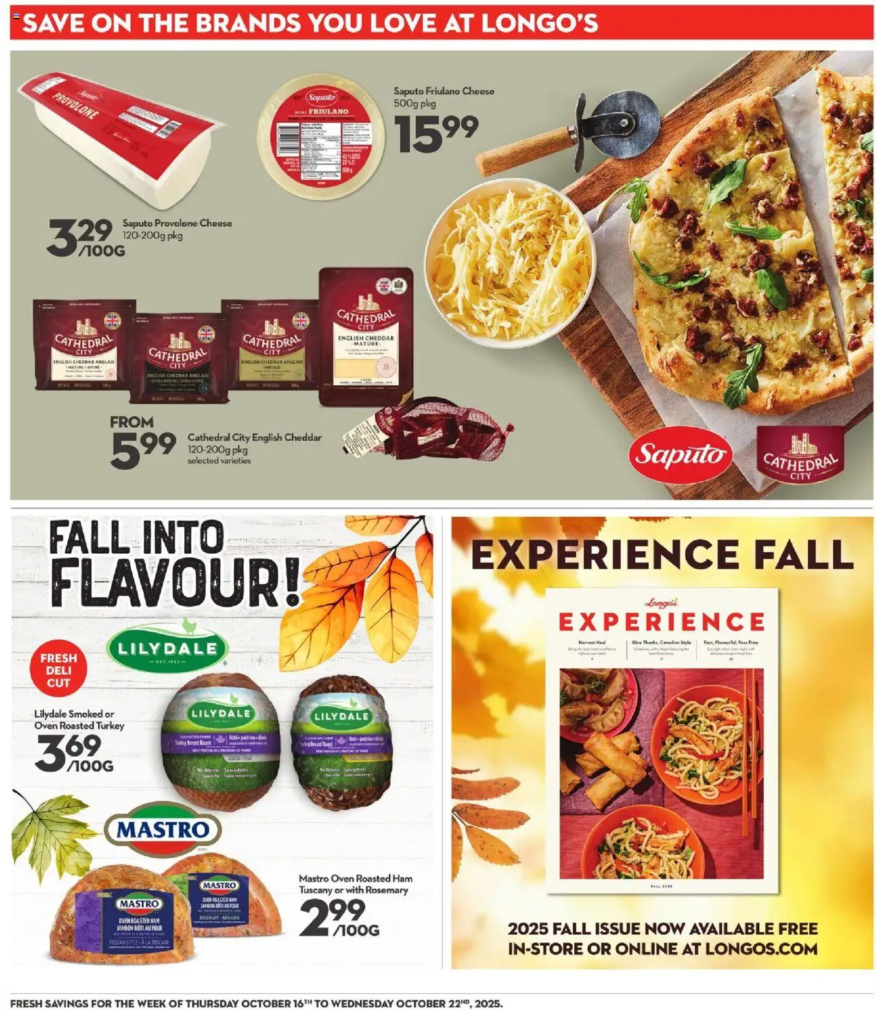 Longo's flyer valid from 16.10.2025 | Page: 17 | Products: Turkey, Oven, Cheese, Ham