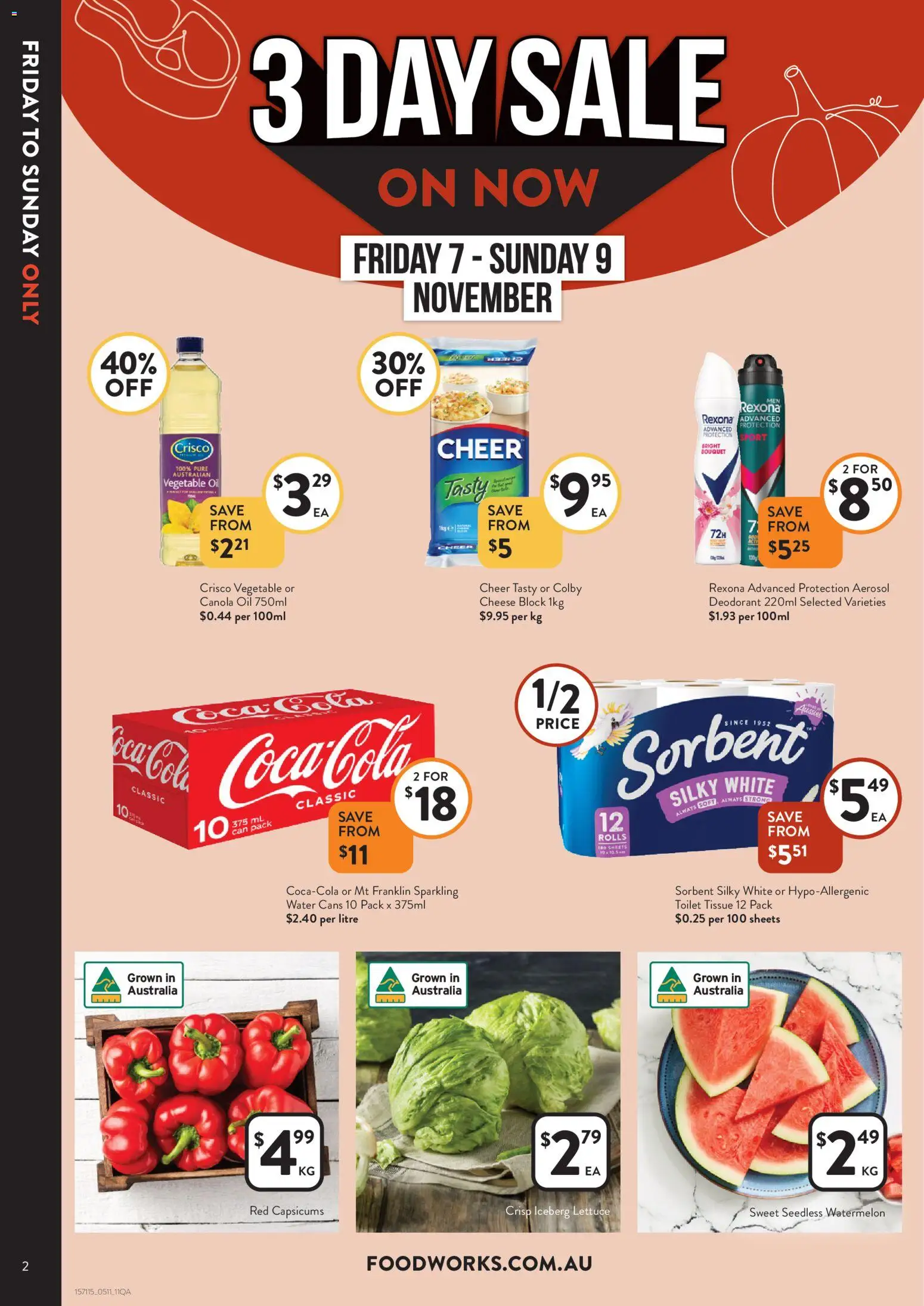 Foodworks catalogue - valid from 05.11.2025 | Page: 2 | Products: Toilet, Cheese, Oil, Water