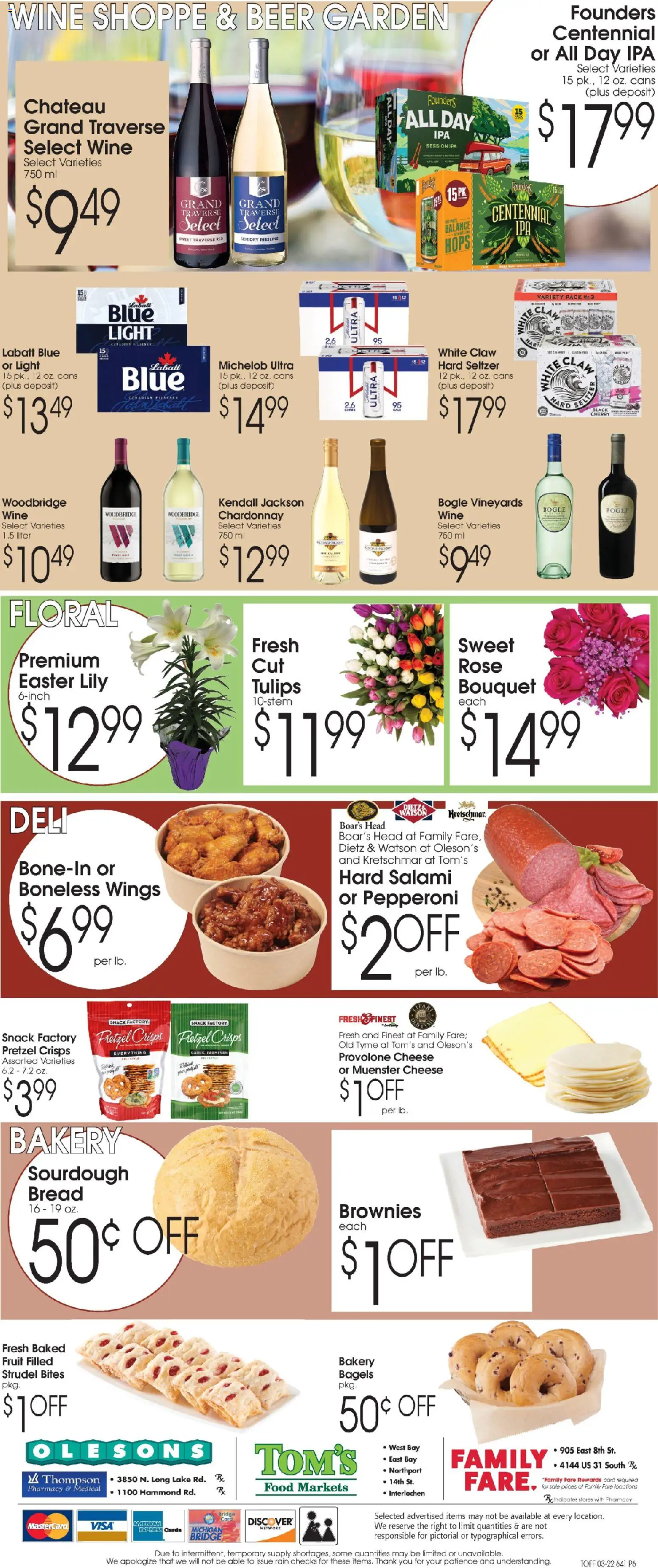 Family Fare Ad - valid from 22.03.2026 | Page: 6 | Products: Cheese, Bread, Beer, Garlic