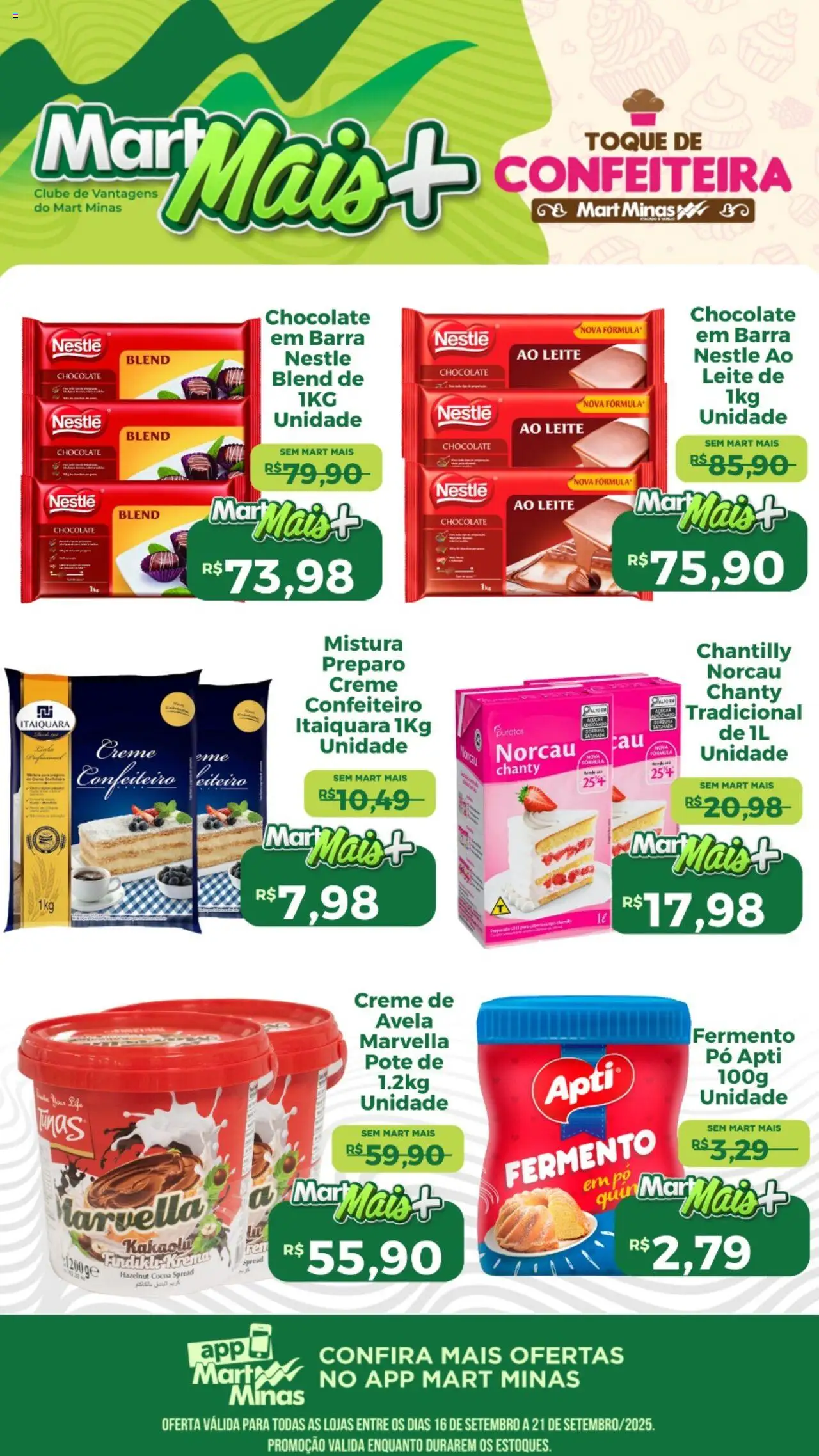 Mart Minas Folheto - válido de 16.09.2025 | Página: 2 | Produtos: Pó, Chocolate, Creme de avelã, Avelã
