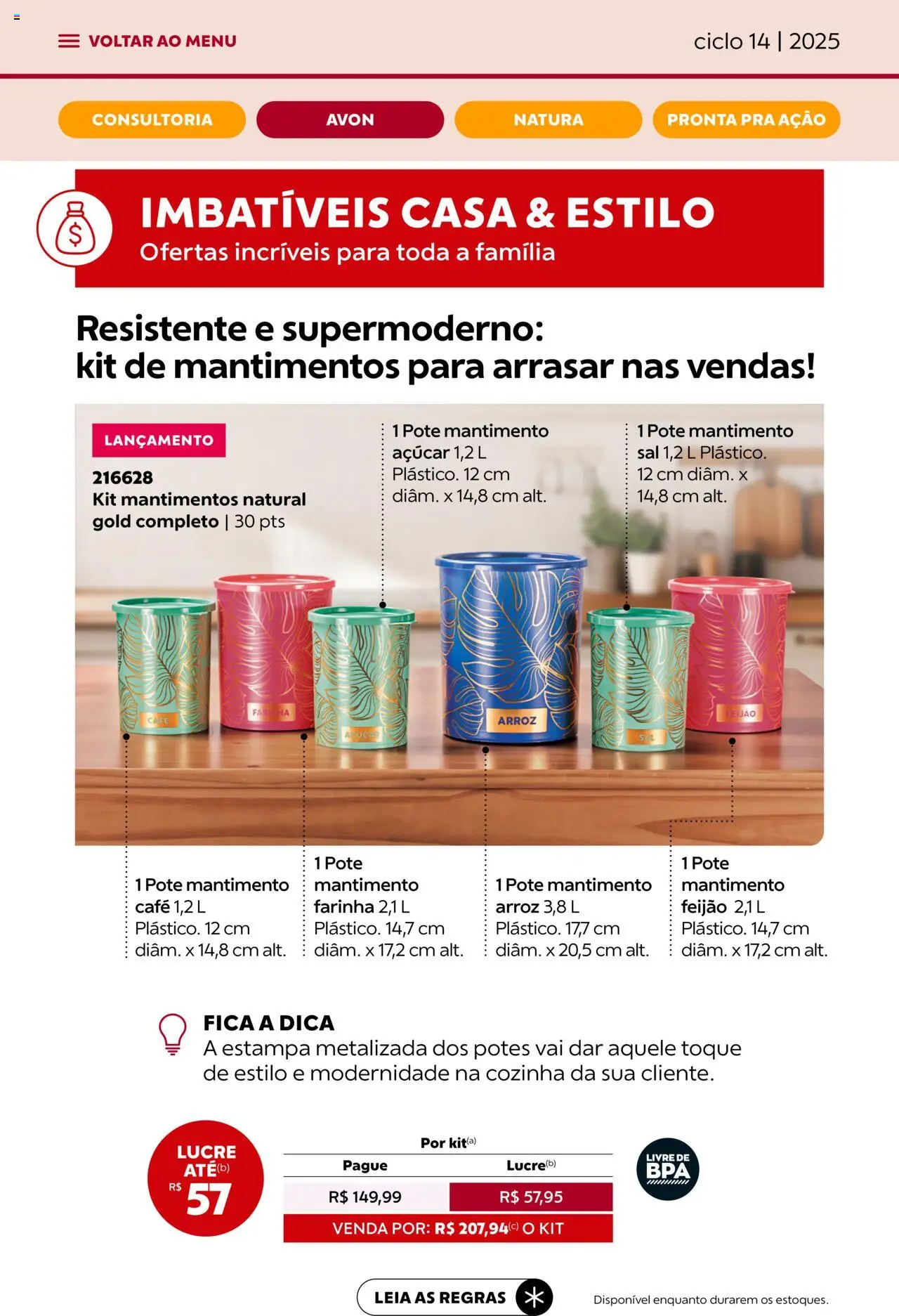 Avon Folheto - válido de 13.08.2025 | Página: 17 | Produtos: Feijão, Arroz, Açúcar, Sal
