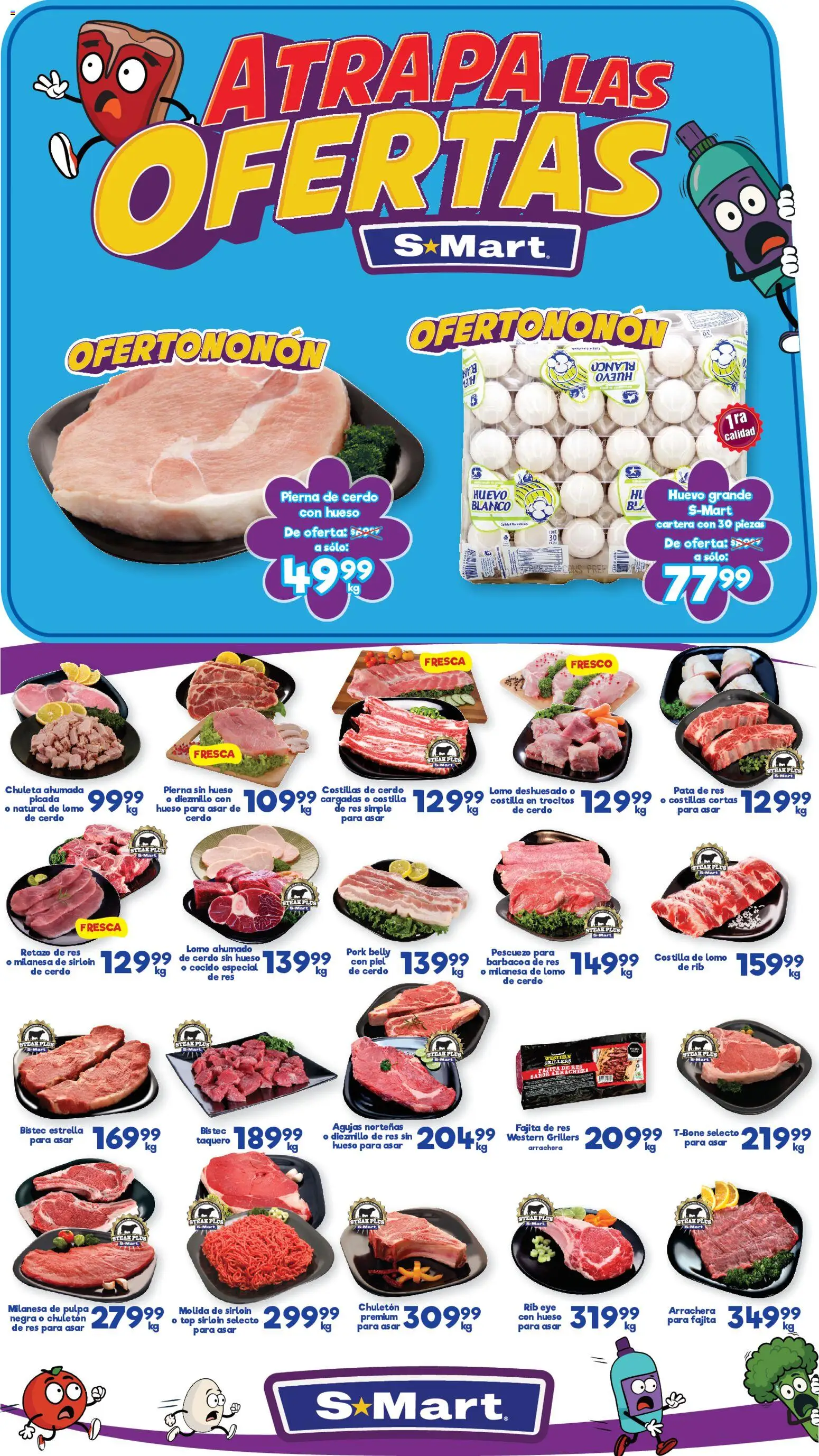 Nuevas ofertas de S-Mart válidas en toda la República Mexicana desde el 23.01.2026. ¡Encuentra las mejores ofertas en S-Mart folleto Ofertas de Feria Nuevo Laredo! | Página: 1 | Productos: Huevo, Cerdo, Top, Short