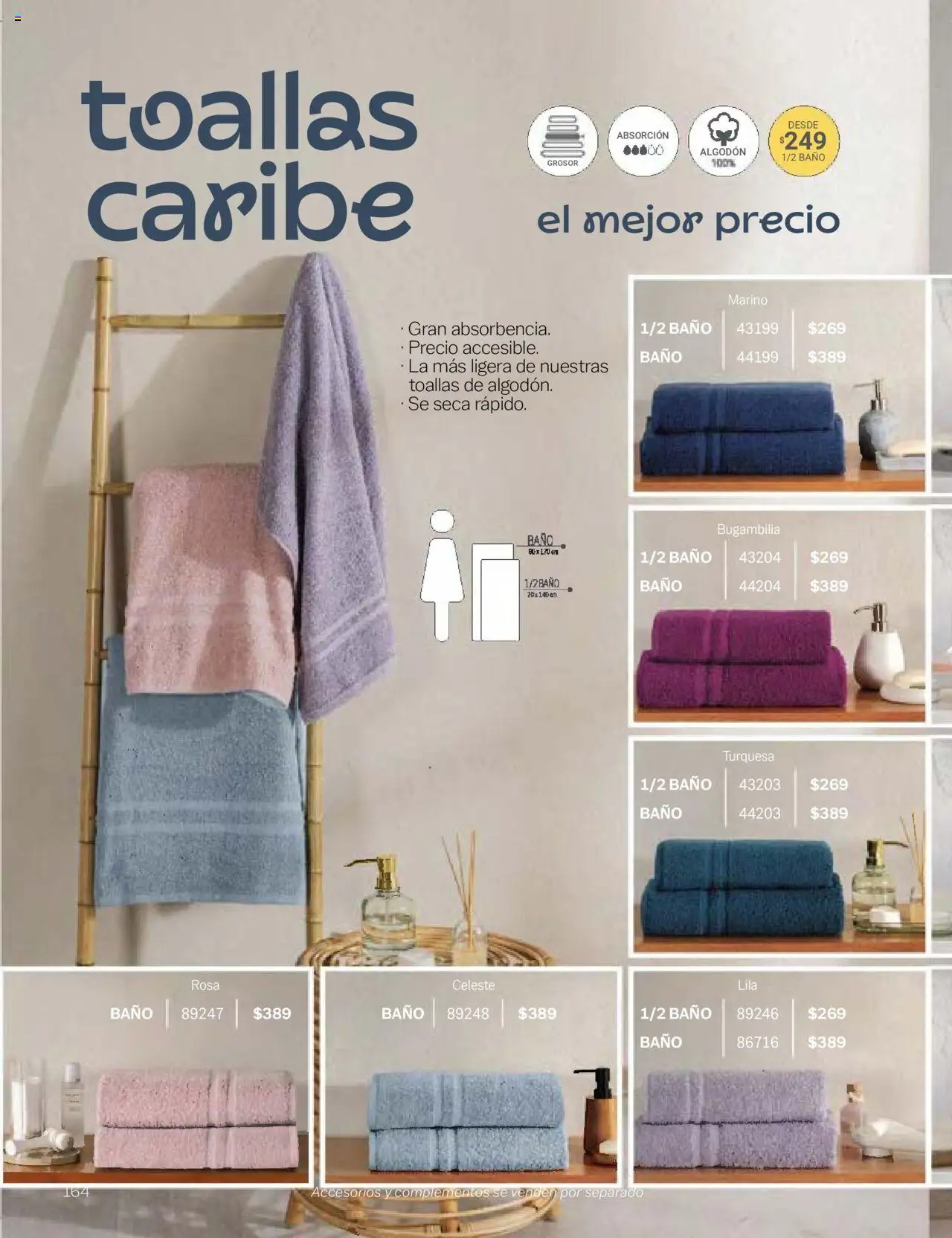 Nuevas ofertas de Vianney válidas en toda la República Mexicana desde el 24.01.2025. ¡Encuentra las mejores ofertas en Vianney catálogo Chavos! | Página: 166 | Productos: Algodón, Toallas, Baño