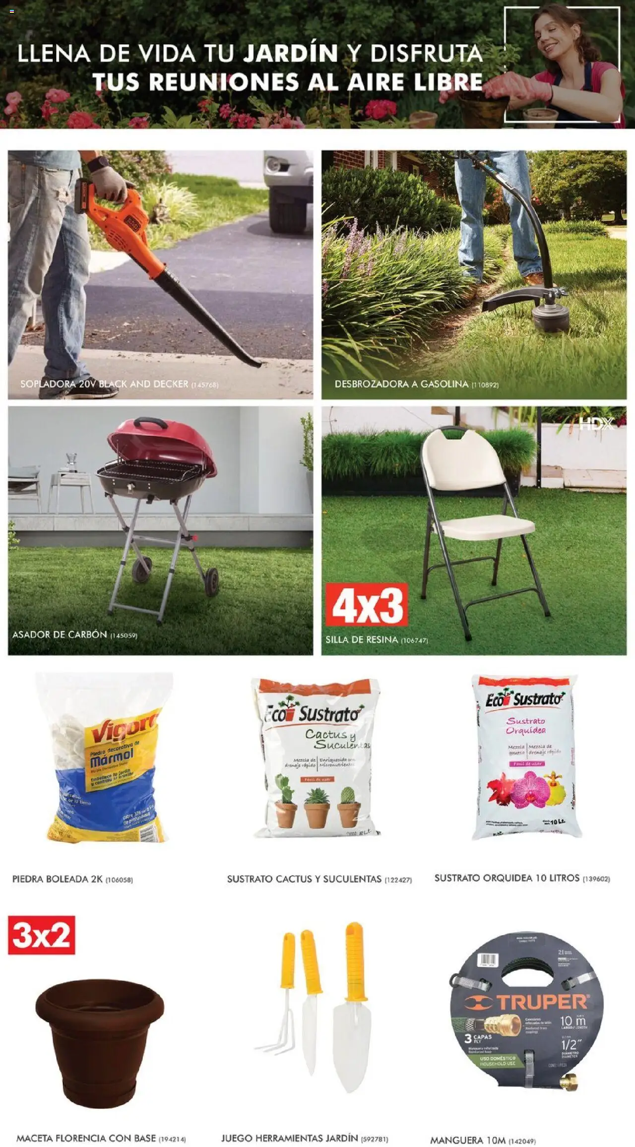 Nuevas ofertas de Home Depot válidas en toda la República Mexicana desde el 15.05.2025. ¡Encuentra las mejores ofertas en Home Depot catálogo! | Página: 7 | Productos: Manguera, Silla, Juego, Maceta