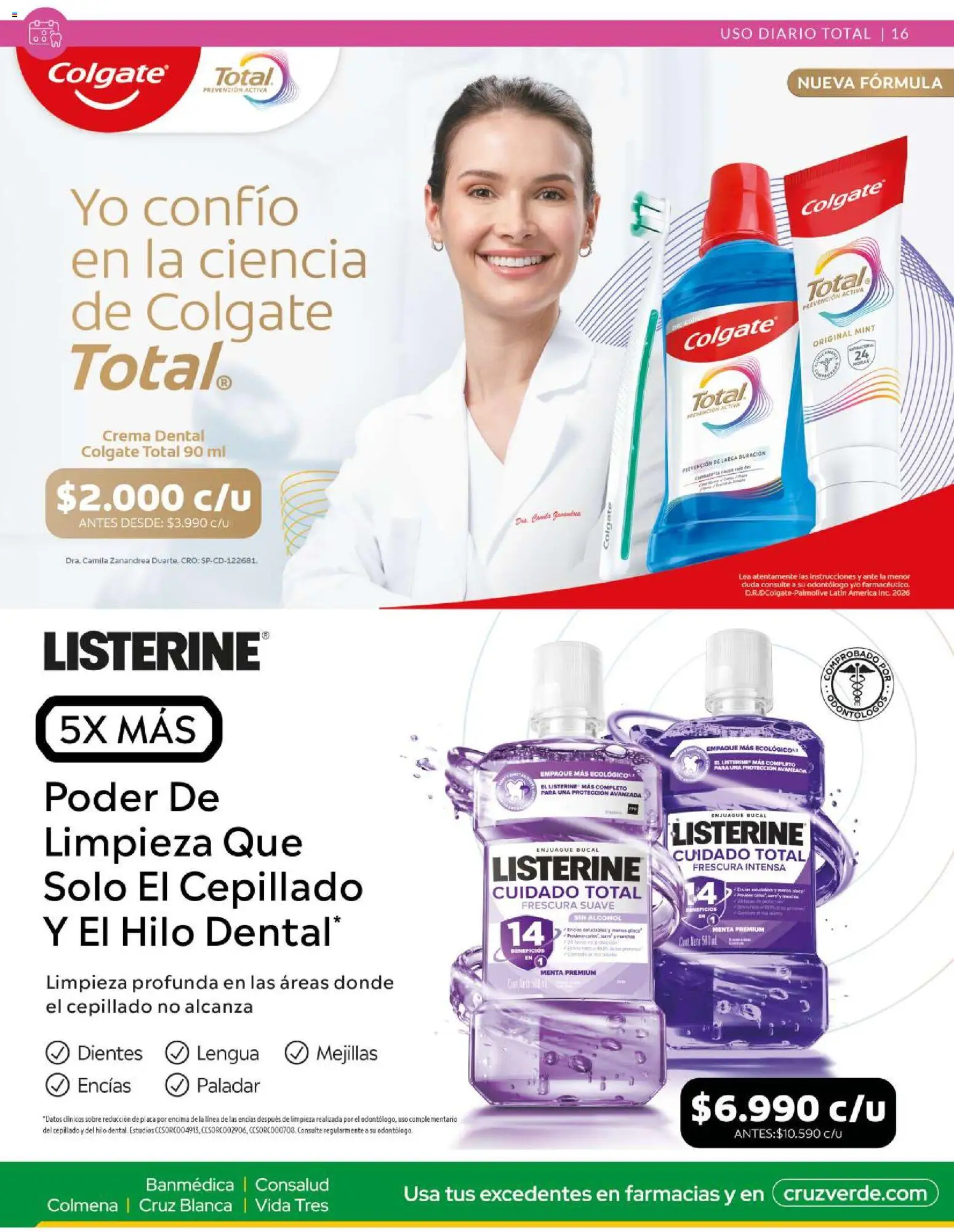 Cruz Verde - Bucal Pro │ válido desde el 01.03.2026 | Página: 16 | Productos: Hilo dental, Enjuague bucal, Sobre, Crema