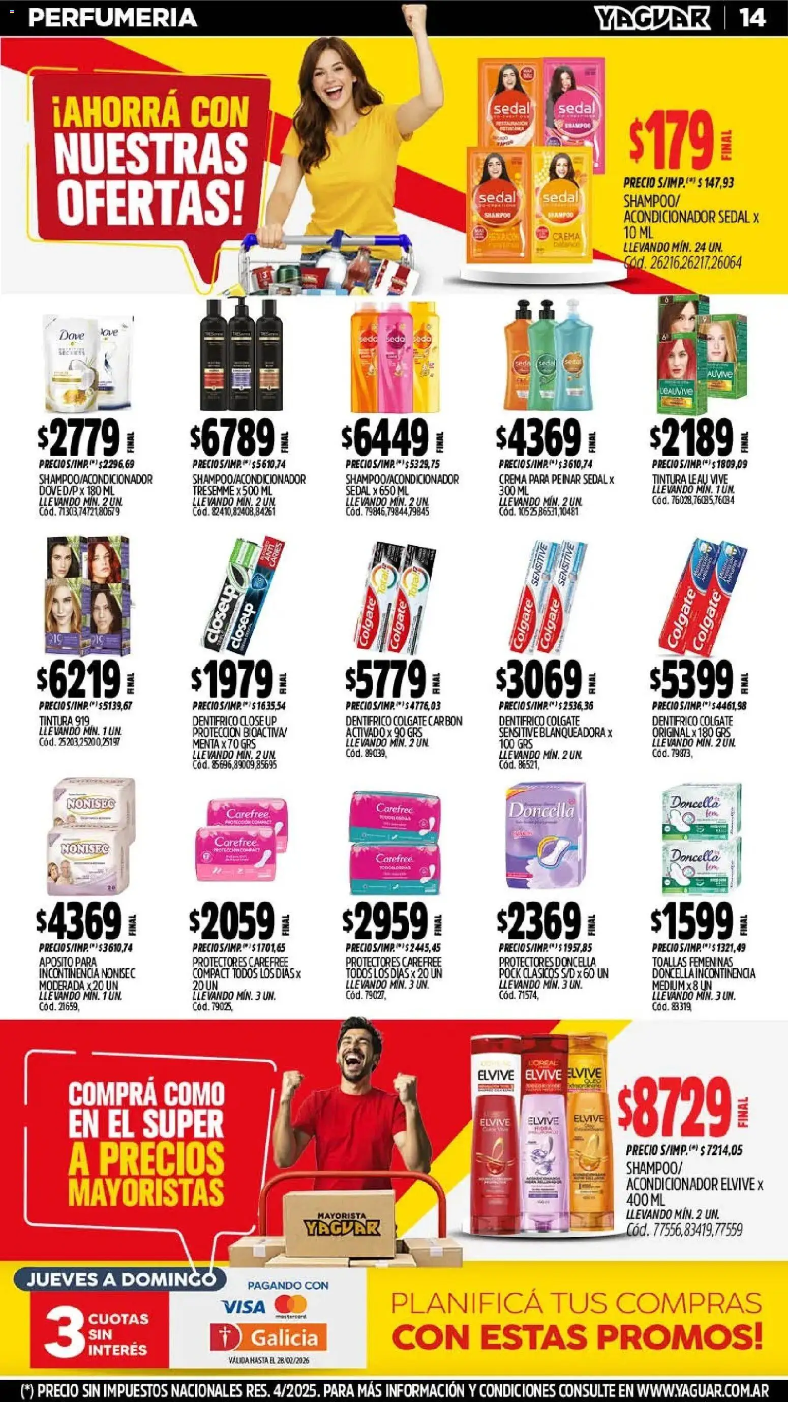 Yaguar - Oferta Semanal Trelew │ válido desde el 23.02.2026 | Página: 14 | Productos: Shampoo, Tintura, Acondicionador, Crema
