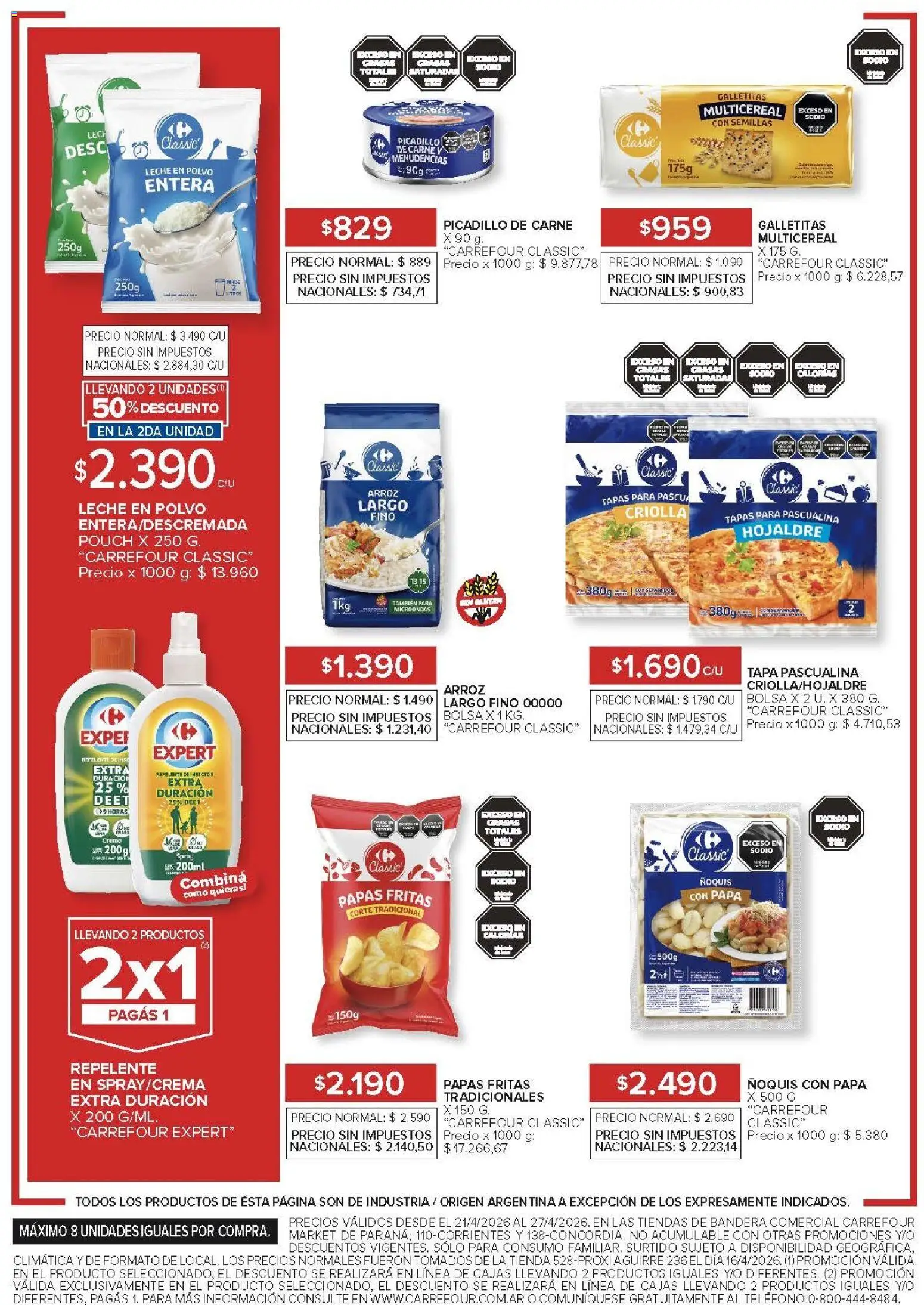 Carrefour Market - Market Paraná y Concordia  │ válido desde el 21.04.2026 | Página: 3 | Productos: Bolsa, Microondas, Leche, Picadillo