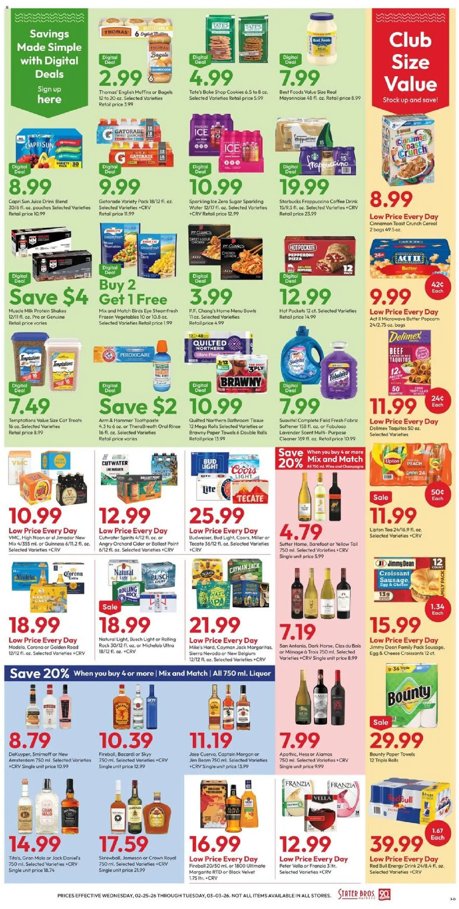 Stater Bros Weekly Ad - valid from 25.02.2026 | Page: 3 | Products: Hammer, Pizza, Toothpaste, Beef