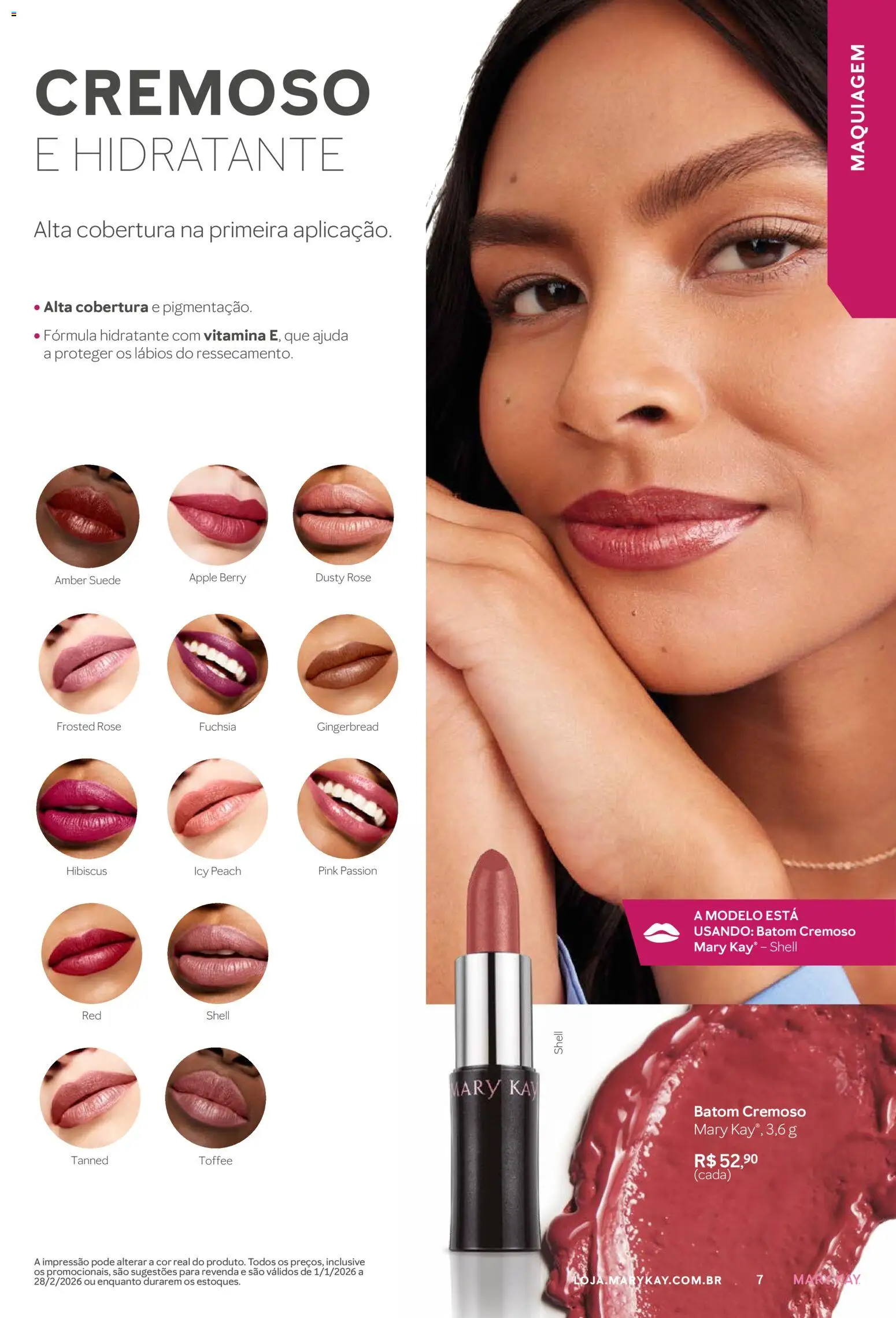 Mary Kay Folheto - válido de 01.01.2026 | Página: 7 | Produtos: Maquiagem, Batom