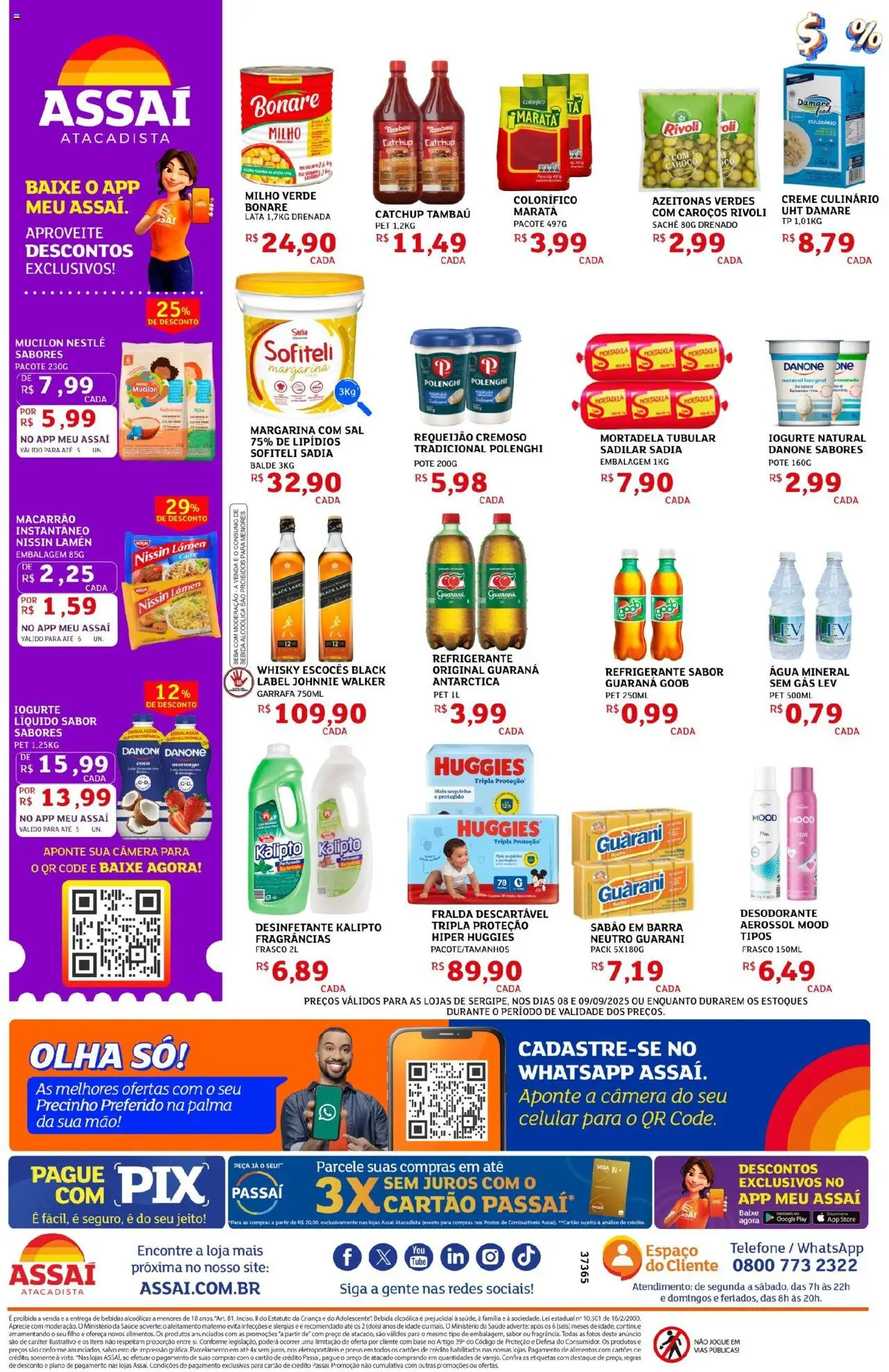 Assaí Atacadista Folheto - válido de 08.09.2025 | Página: 2 | Produtos: Sabão em barra, Milho verde, Mortadela, Carne