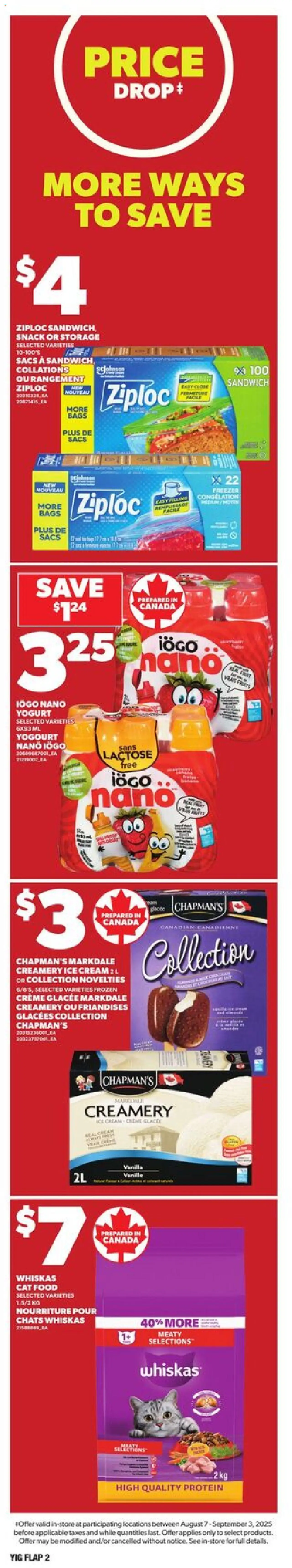 Independent Grocer flyer valid from 14.08.2025 | Page: 2 | Products: Cream, Ice cream, Yogurt