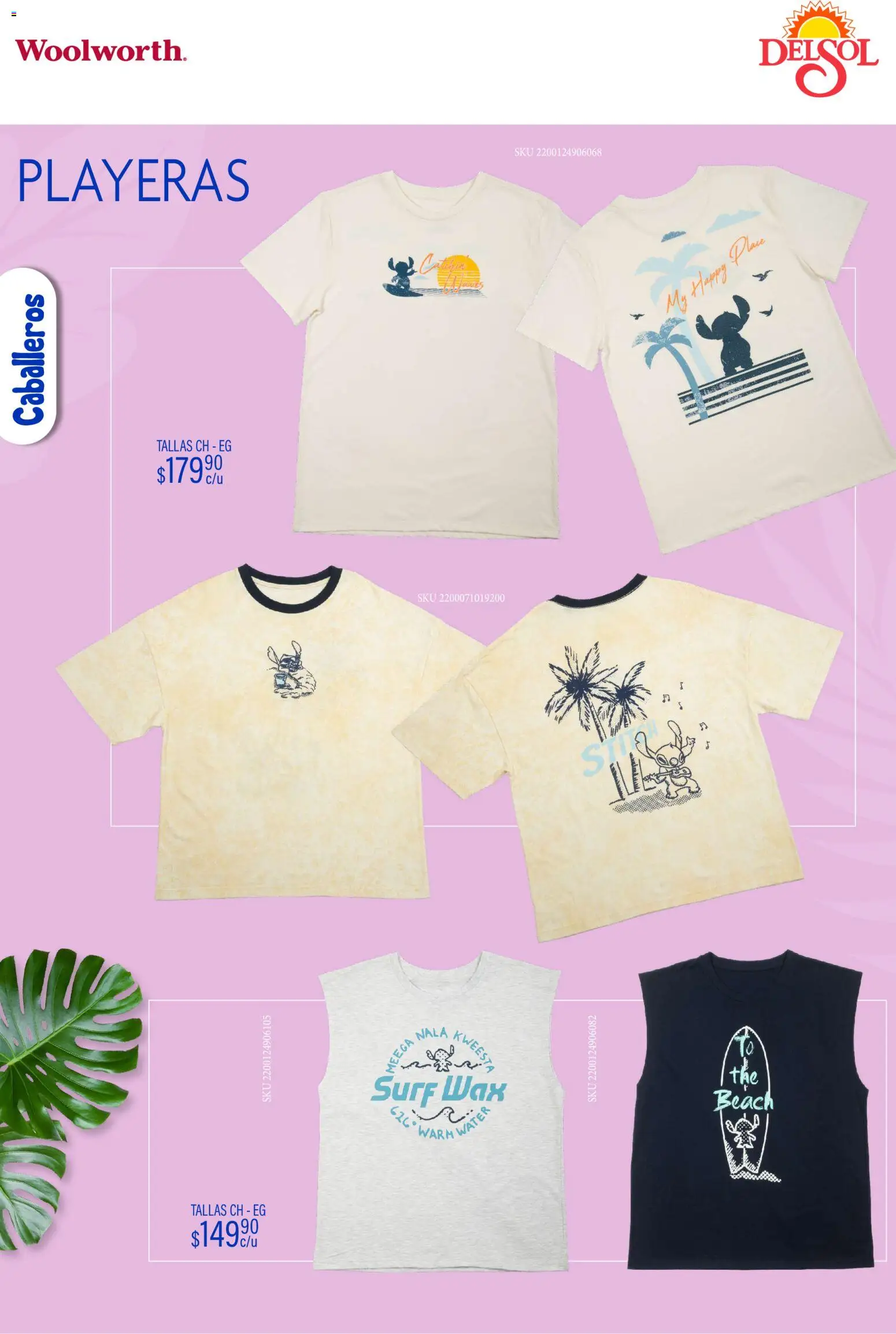 Nuevas ofertas de Del Sol y Woolworth catálogo Luce tus Vacaciones con Stitch válidas en toda la República Mexicana desde el 19.03.2026. ¡Encuentra las mejores ofertas en Del Sol y Woolworth catálogo Luce tus Vacaciones con Stitch! | Página: 5