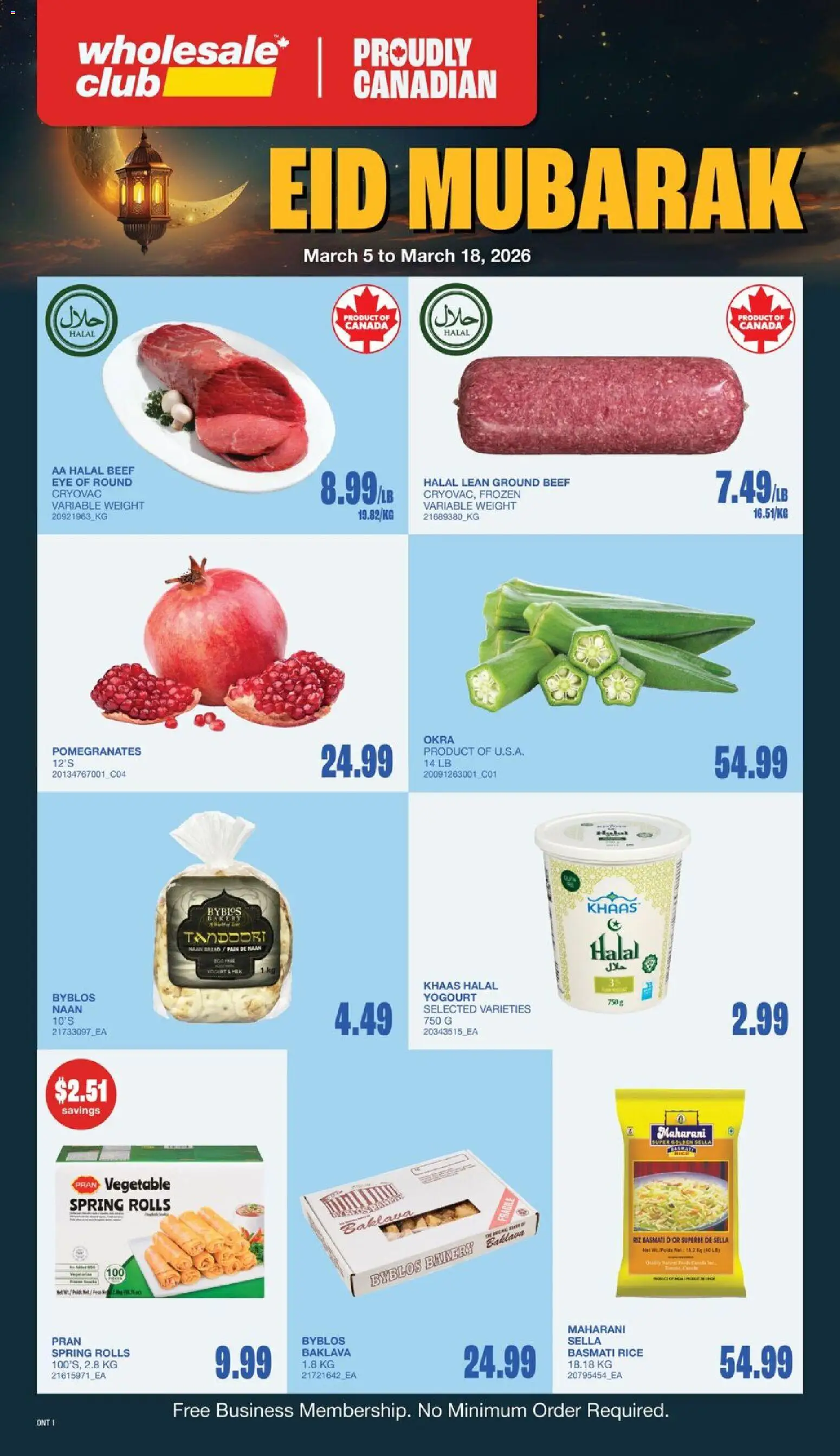 Wholesale Club flyer valid from 05.03.2026 | Page: 3 | Products: Rice, Beef, Yogurt, Bread