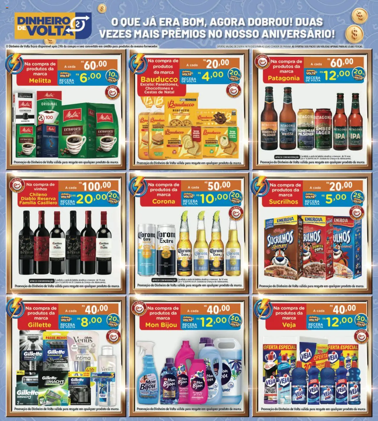 Supermercados Condor Folheto - válido de 25.09.2025 | Página: 2 | Produtos: Biscoito, Chocolate, Sucrilhos, Sal