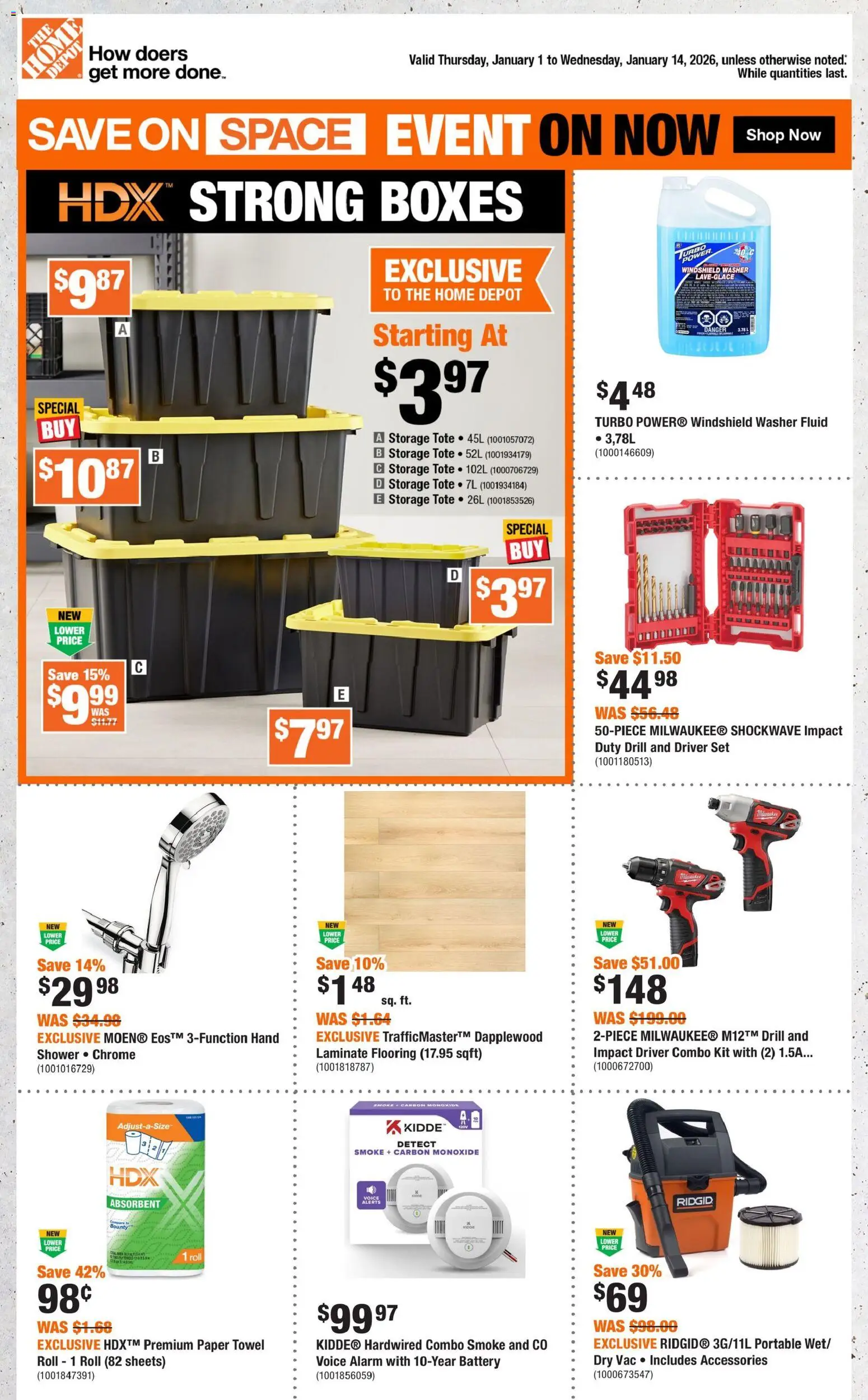 Home Depot flyer valid from 01.01.2026 | Page: 1 | Products: Battery