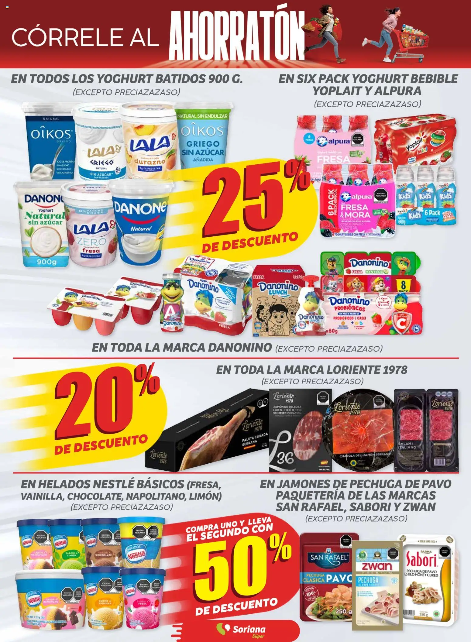 Nuevas ofertas de Soriana válidas en toda la República Mexicana desde el 13.11.2025. ¡Encuentra las mejores ofertas en Soriana - Ahorratón Súper: Ags, Nay, Jal, Qro, Col, Mich, Gto, Hgo, Tlax, Mor, Pue, Gro, Oax, Edo. de Mex, Valle de México, Zac y! | Página: 3 | Productos: Durazno, Paleta, Limón, Salami