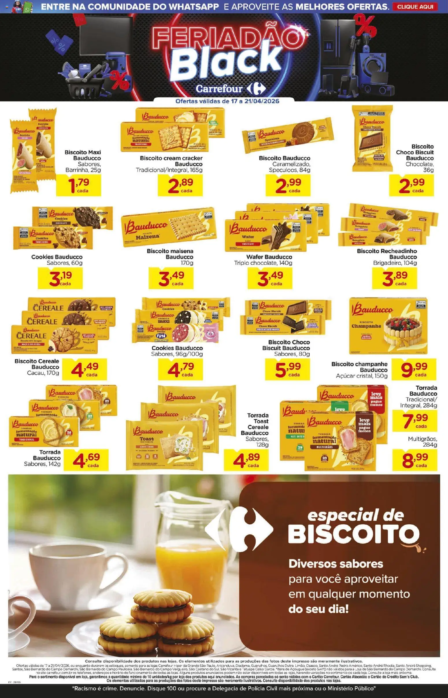 Carrefour Folheto - válido de 17.04.2026 | Página: 3 | Produtos: Biscoito, Chocolate, Açúcar, Cookies